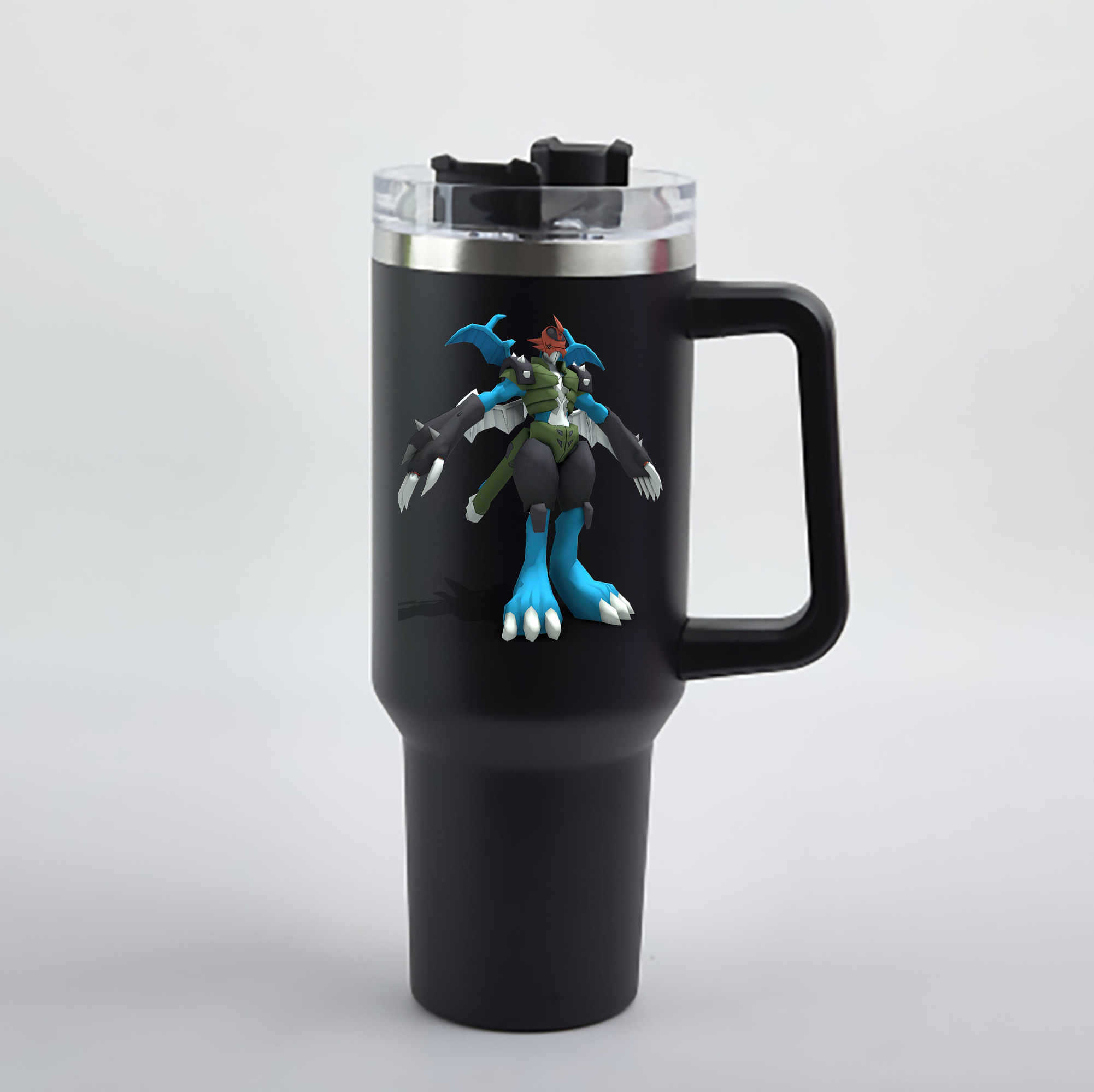 （画像用） Digimon デジタルモンスター/デジモン 1200mL車用タンブラー - クリスタルステッカー（プラスチックストロー付き）