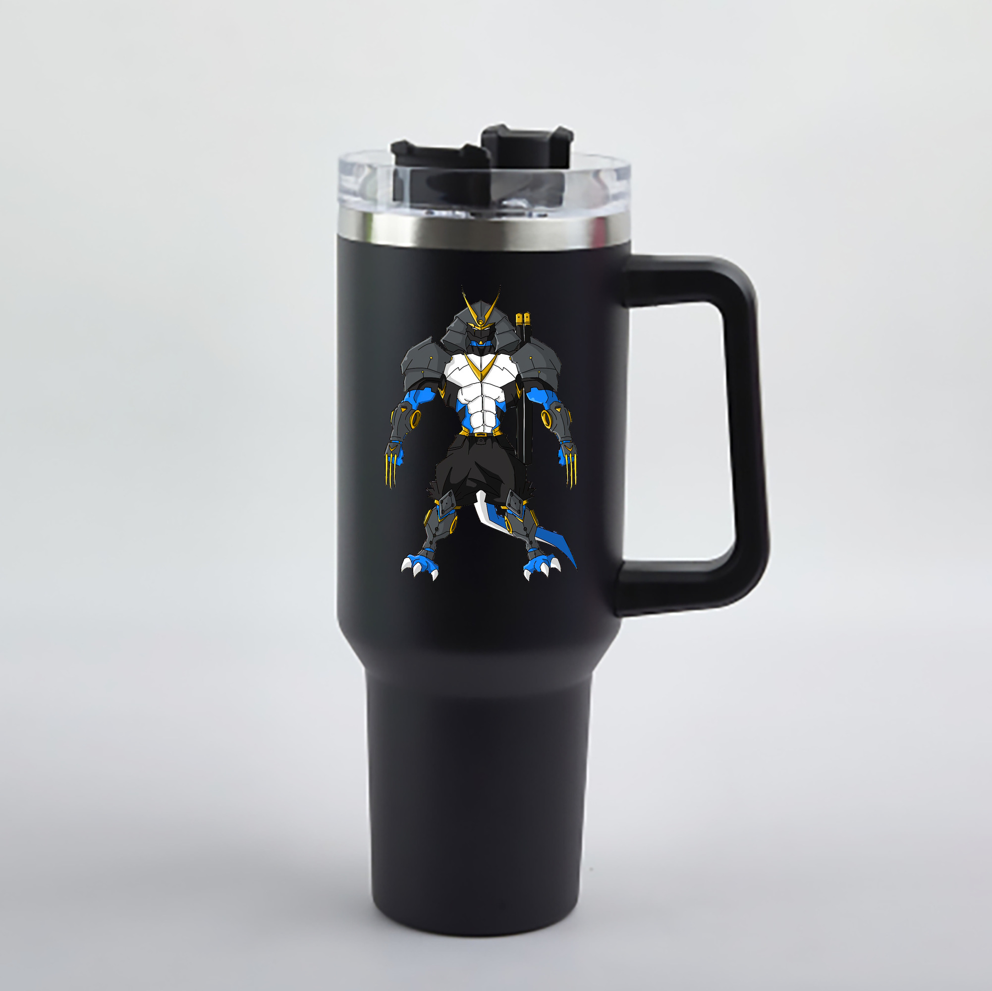 （画像用） Digimon デジタルモンスター/デジモン 1200mL車用タンブラー - クリスタルステッカー（プラスチックストロー付き）