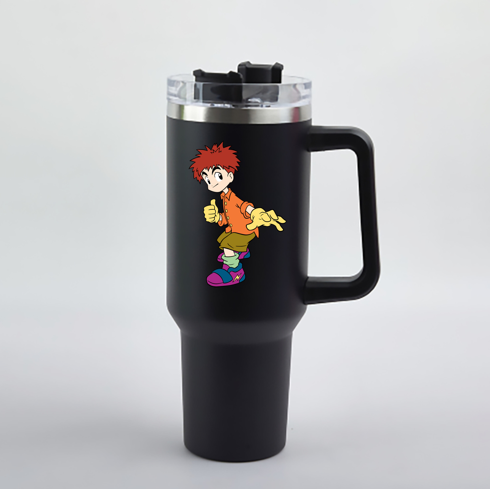 （画像用） Digimon デジタルモンスター/デジモン 1200mL車用タンブラー - クリスタルステッカー（プラスチックストロー付き）