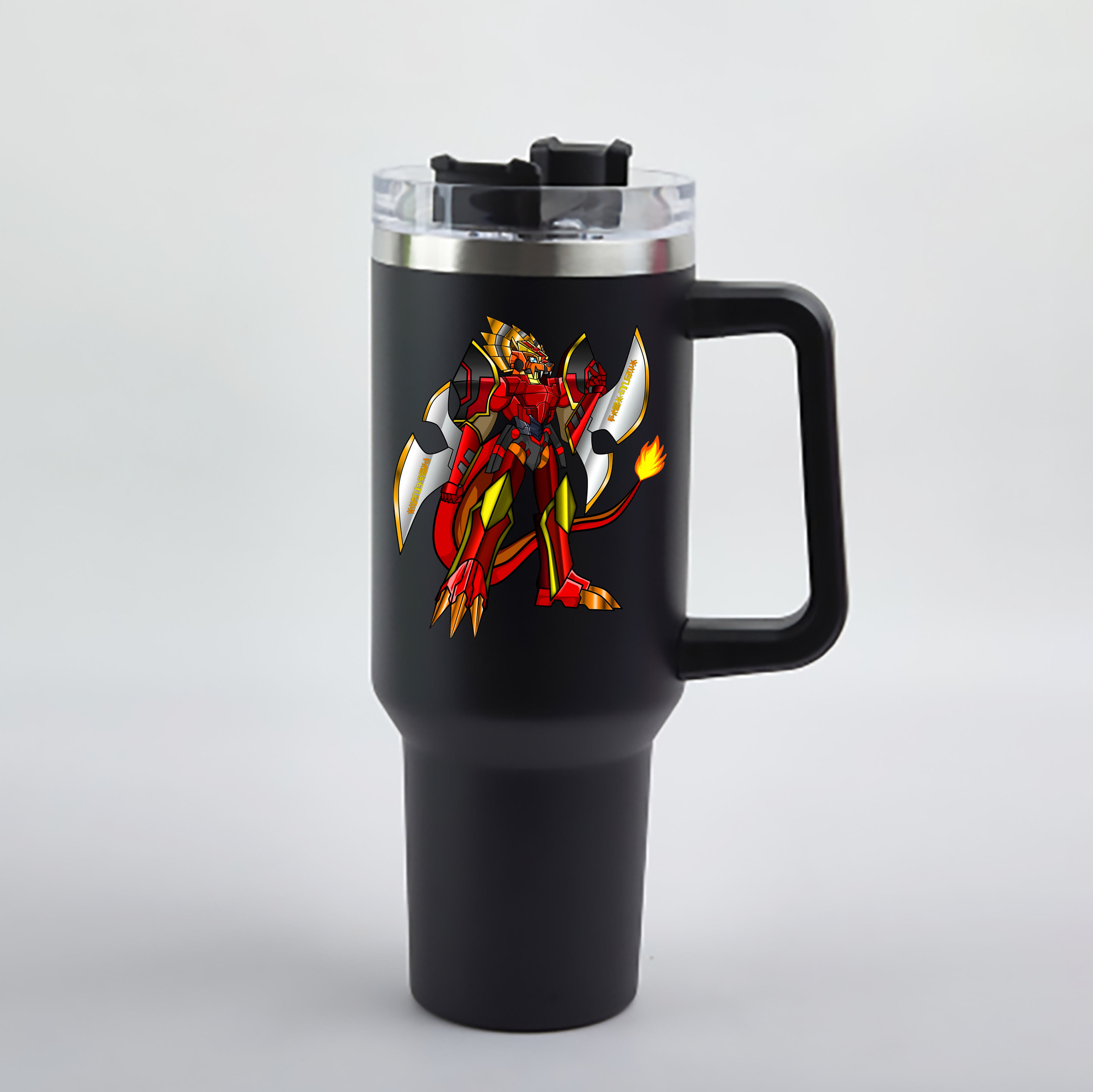 （画像用） Digimon デジタルモンスター/デジモン 1200mL車用タンブラー - クリスタルステッカー（プラスチックストロー付き）
