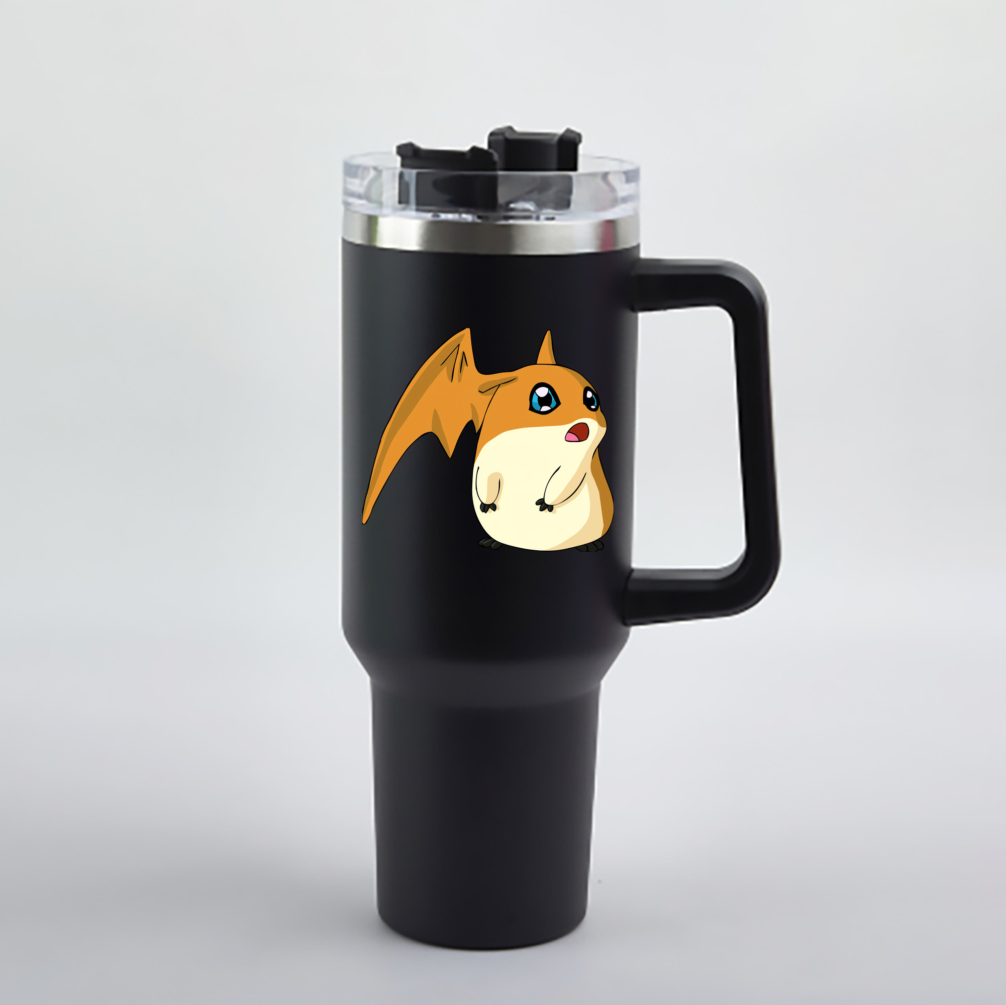 （画像用） Digimon デジタルモンスター/デジモン 1200mL車用タンブラー - クリスタルステッカー（プラスチックストロー付き）