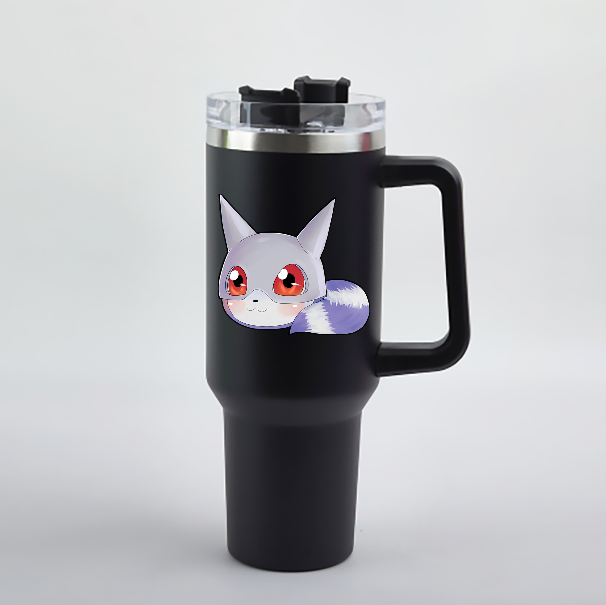（画像用） Digimon デジタルモンスター/デジモン 1200mL車用タンブラー - クリスタルステッカー（プラスチックストロー付き）