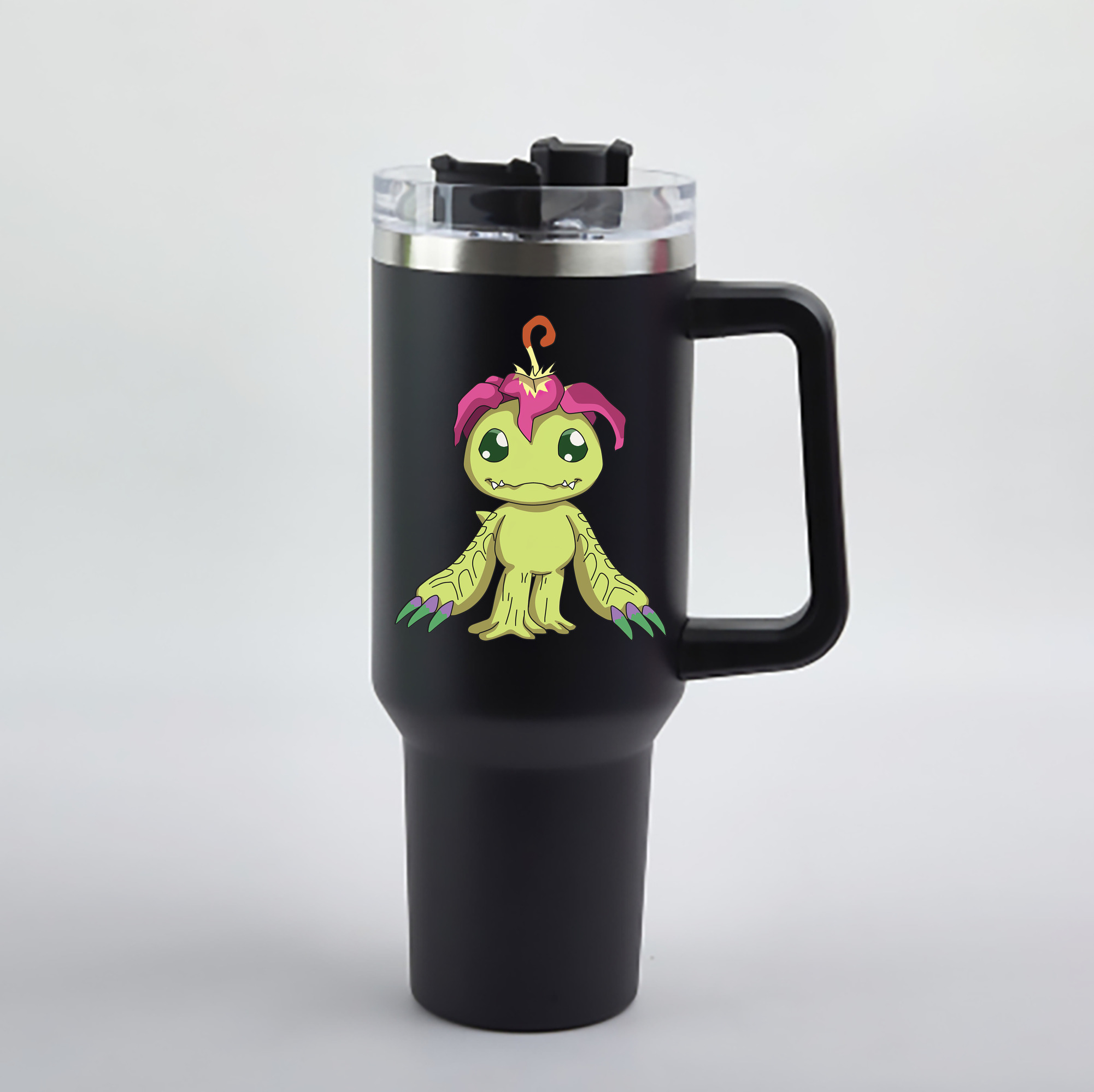 （画像用） Digimon デジタルモンスター/デジモン 1200mL車用タンブラー - クリスタルステッカー（プラスチックストロー付き）