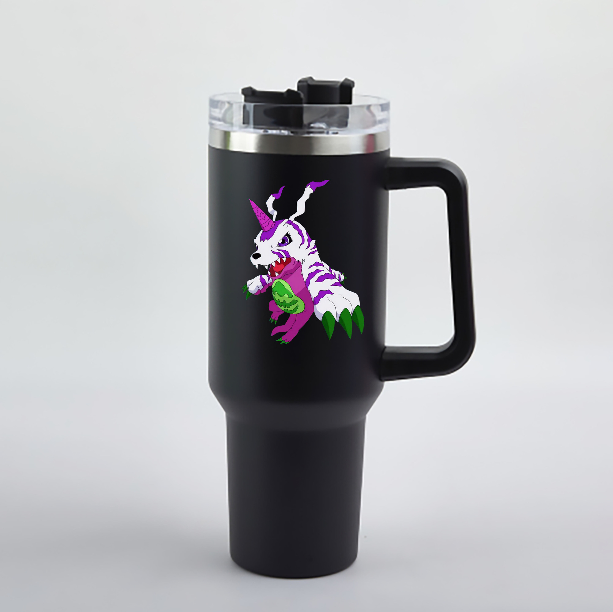（画像用） Digimon デジタルモンスター/デジモン 1200mL車用タンブラー - クリスタルステッカー（プラスチックストロー付き）