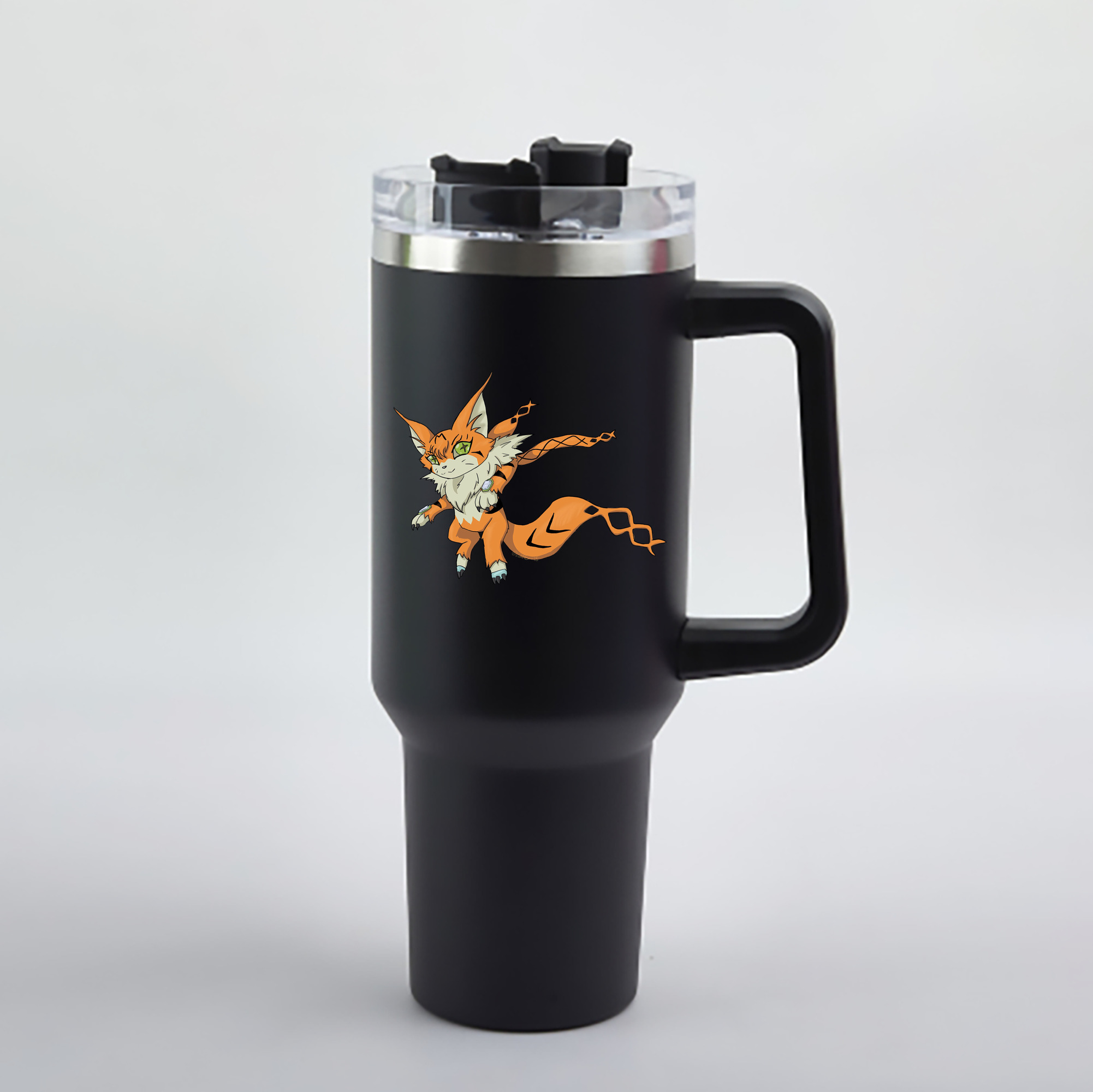 （画像用） Digimon デジタルモンスター/デジモン 1200mL車用タンブラー - クリスタルステッカー（プラスチックストロー付き）