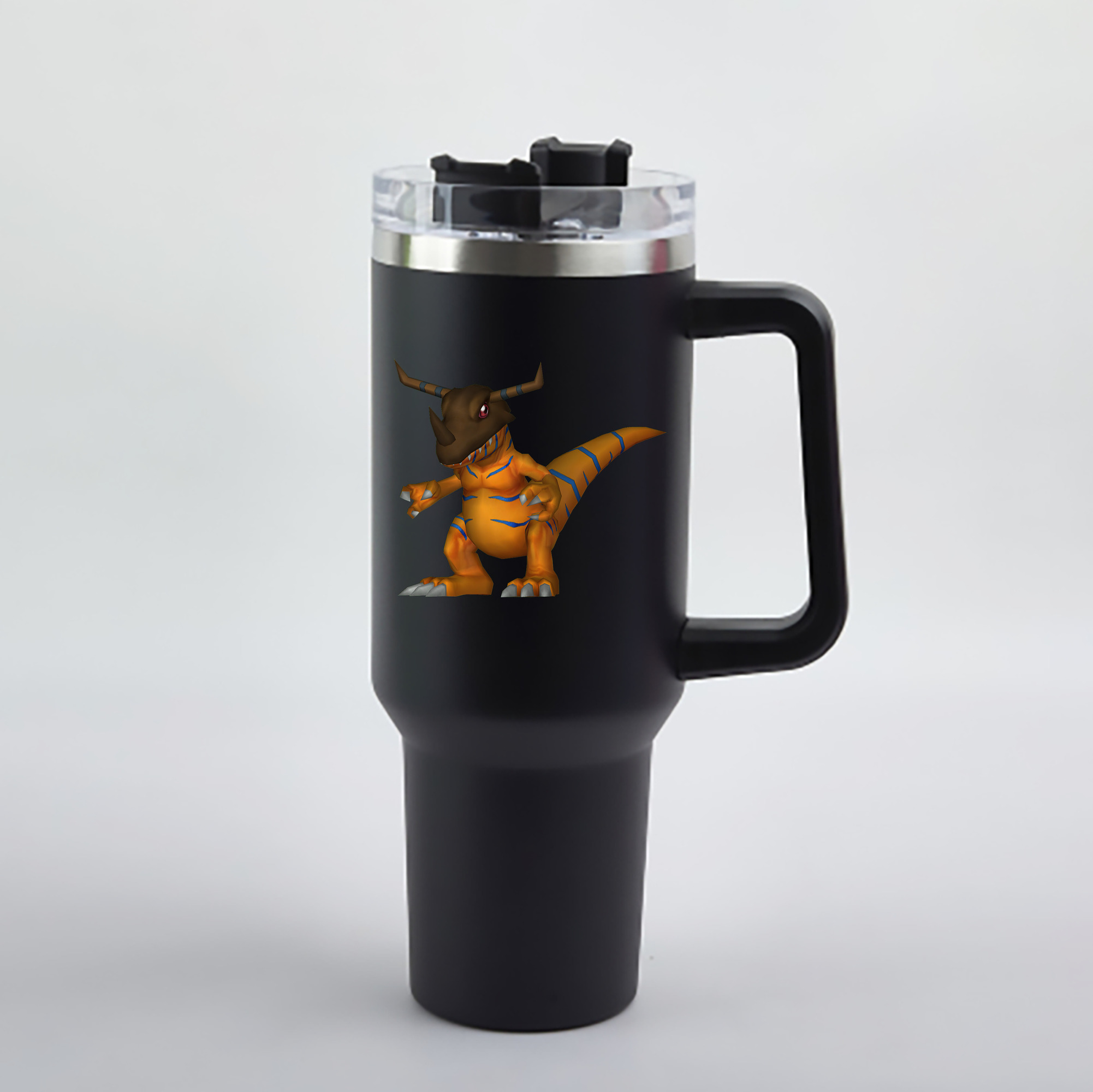 （画像用） Digimon デジタルモンスター/デジモン 1200mL車用タンブラー - クリスタルステッカー（プラスチックストロー付き）