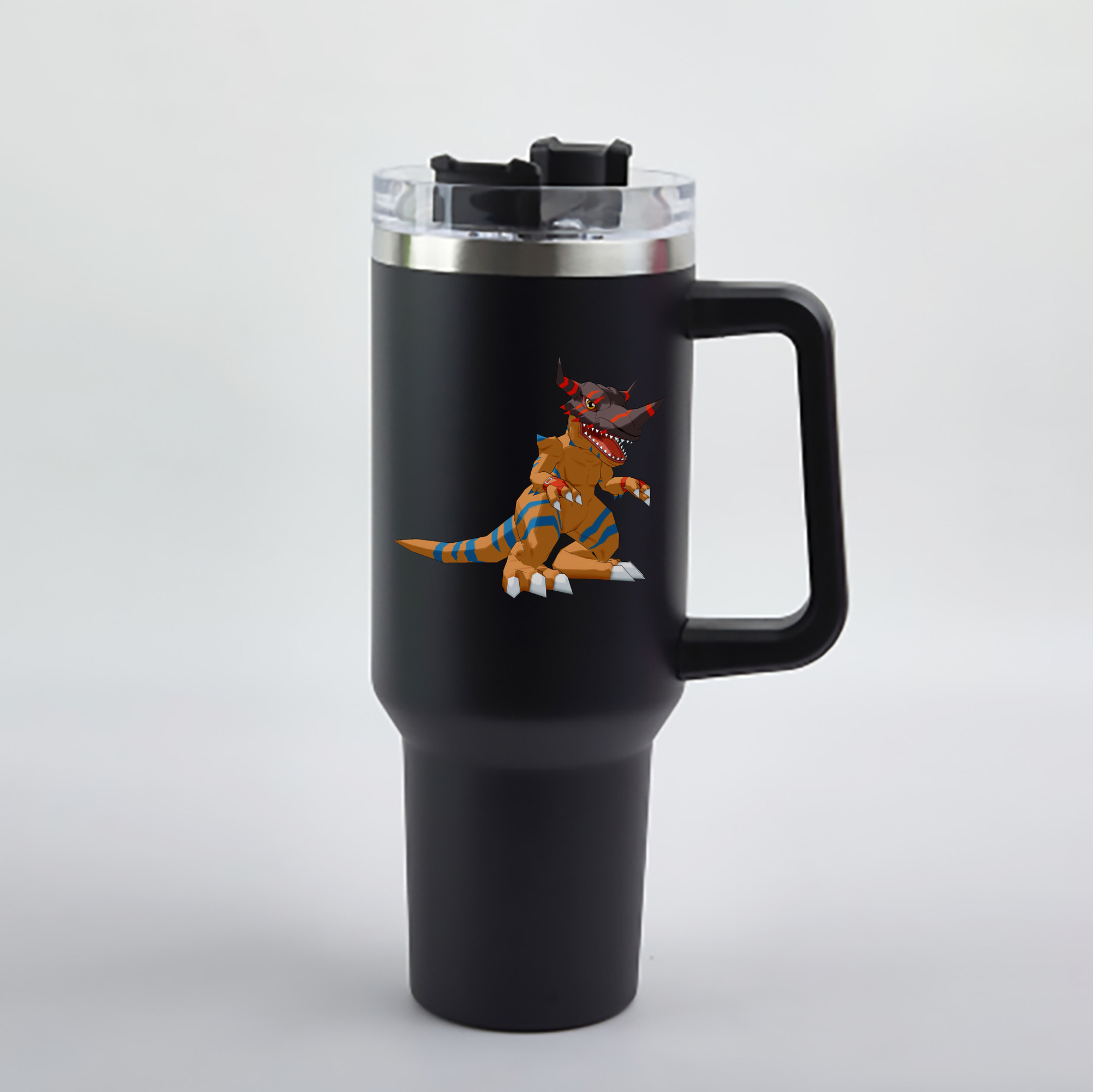 （画像用） Digimon デジタルモンスター/デジモン 1200mL車用タンブラー - クリスタルステッカー（プラスチックストロー付き）