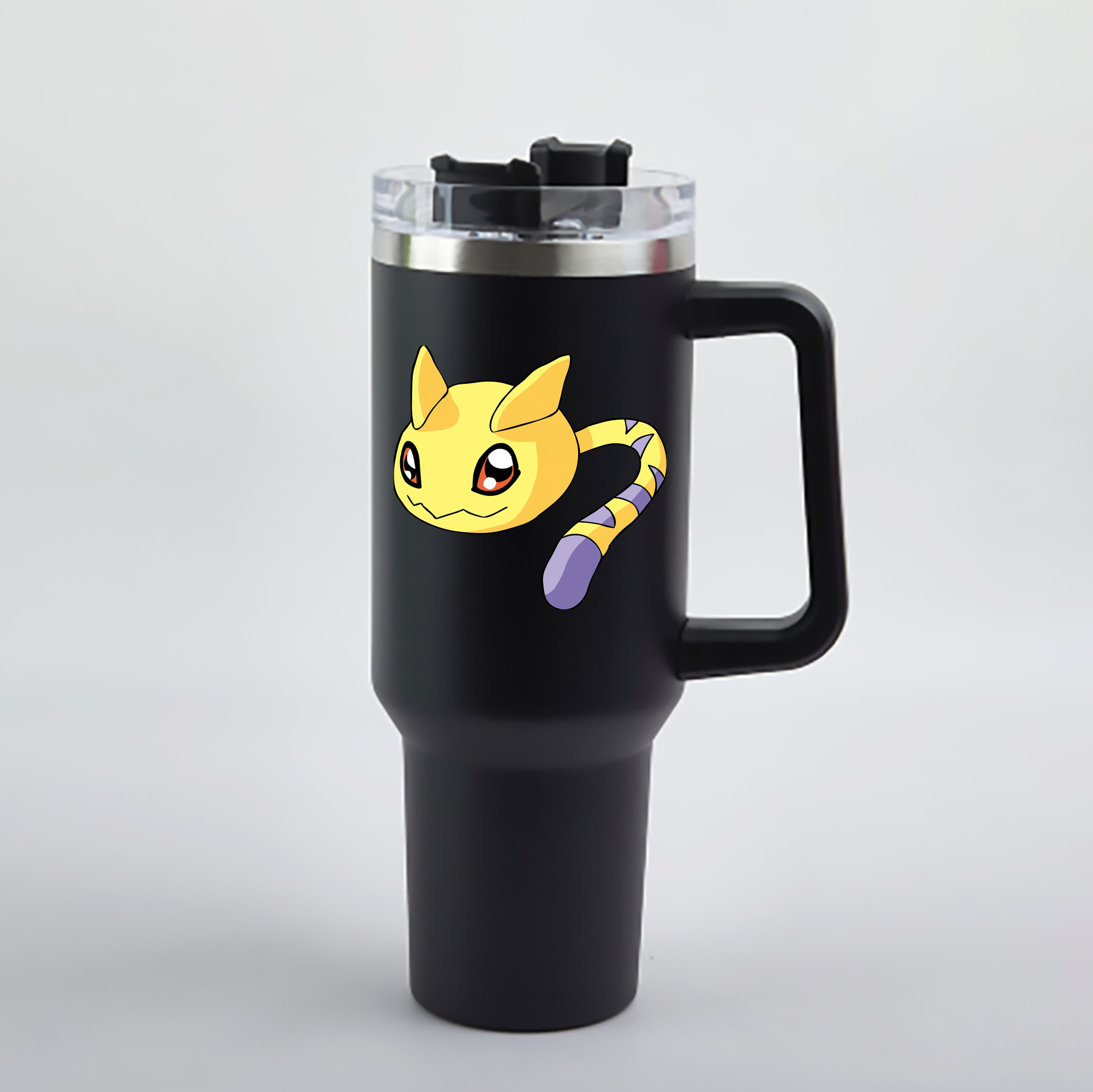 （画像用） Digimon デジタルモンスター/デジモン 1200mL車用タンブラー - クリスタルステッカー（プラスチックストロー付き）