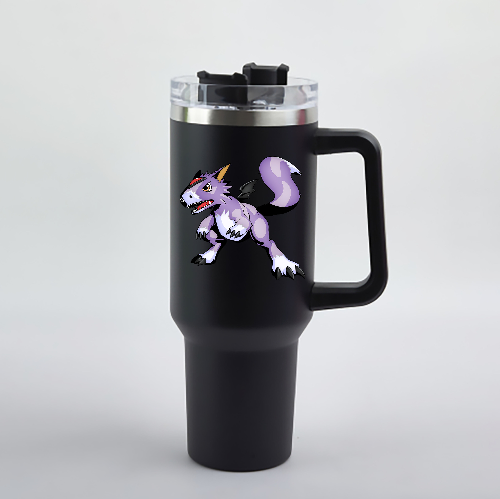 （画像用） Digimon デジタルモンスター/デジモン 1200mL車用タンブラー - クリスタルステッカー（プラスチックストロー付き）