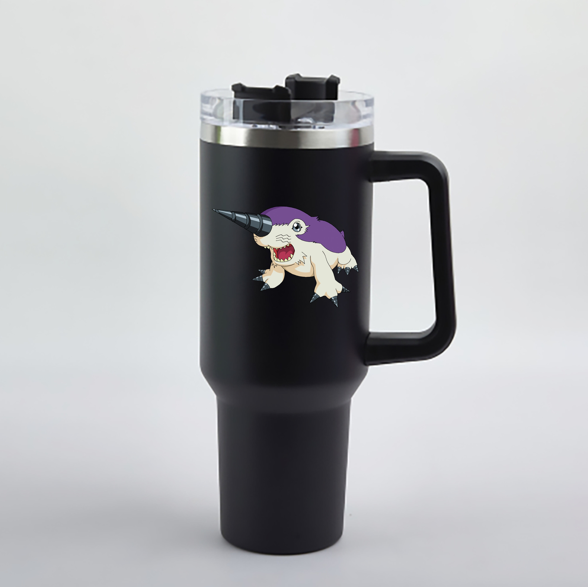 （画像用） Digimon デジタルモンスター/デジモン 1200mL車用タンブラー - クリスタルステッカー（プラスチックストロー付き）