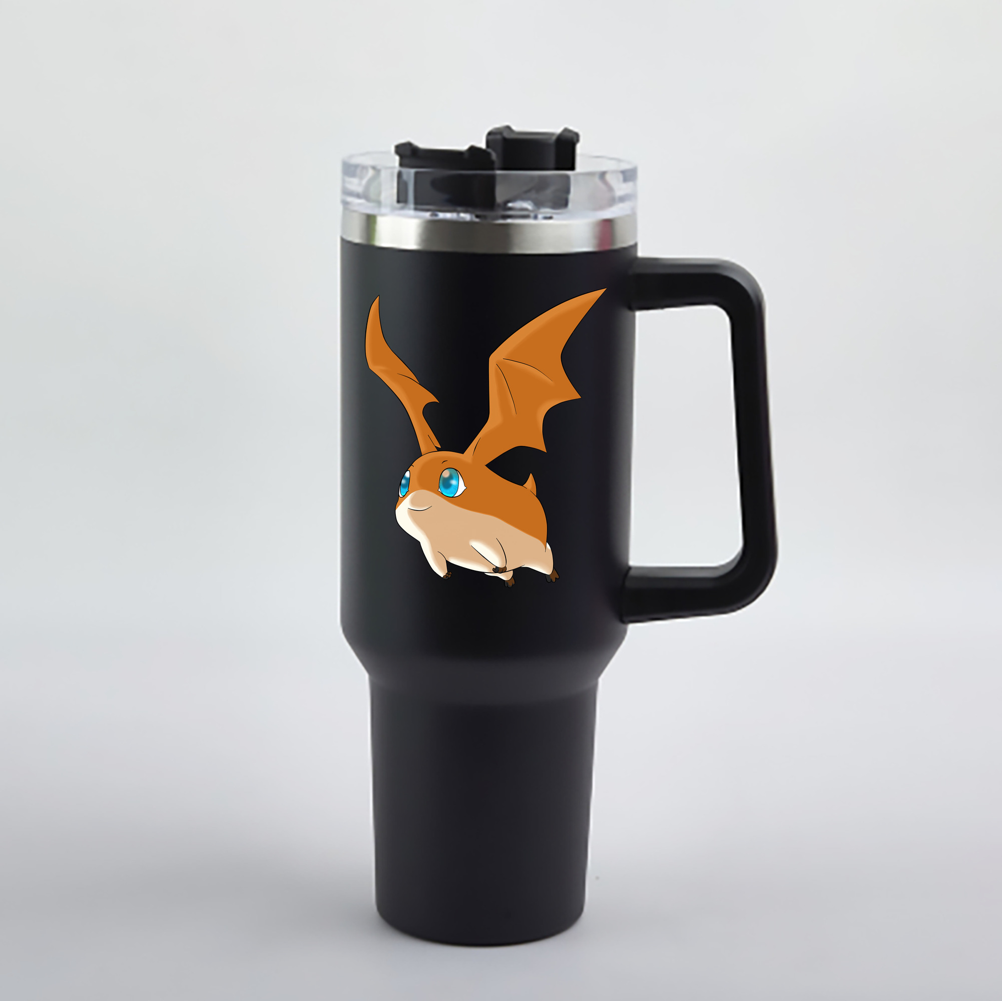 （画像用） Digimon デジタルモンスター/デジモン 1200mL車用タンブラー - クリスタルステッカー（プラスチックストロー付き）