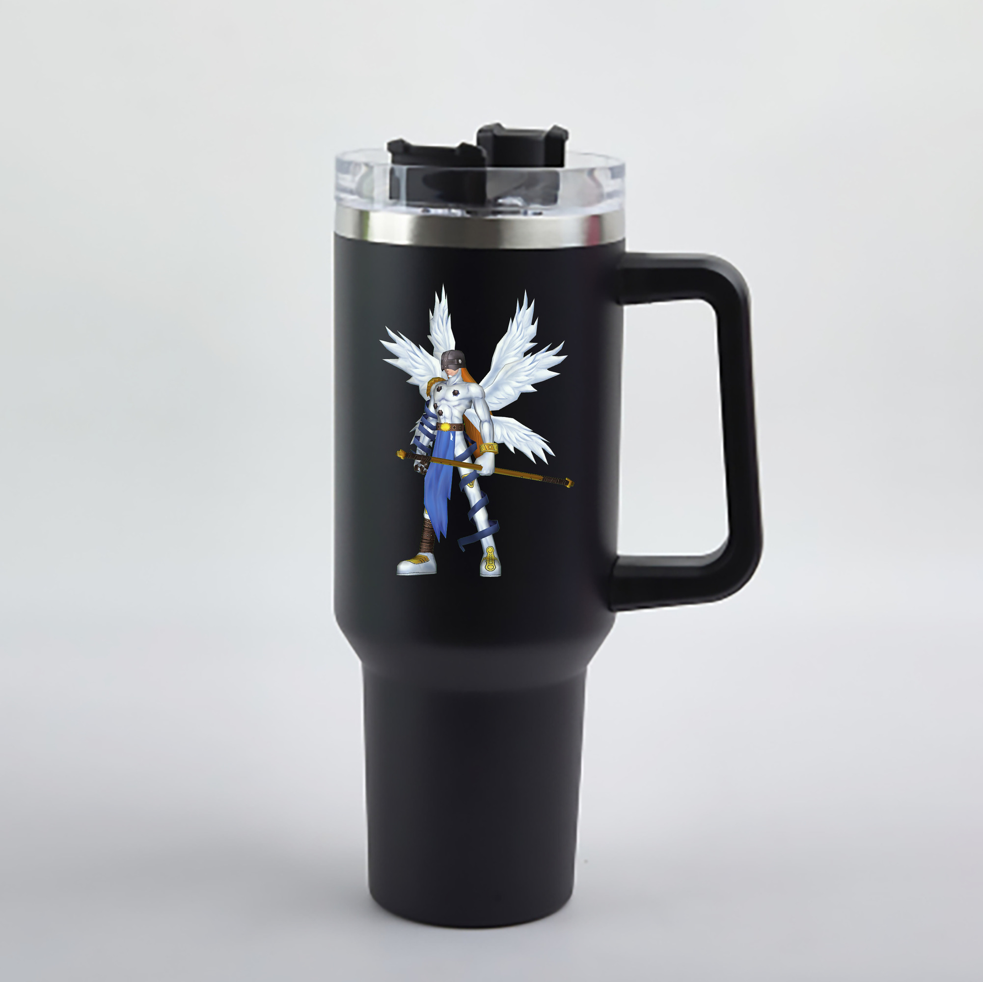 （画像用） Digimon デジタルモンスター/デジモン 1200mL車用タンブラー - クリスタルステッカー（プラスチックストロー付き）