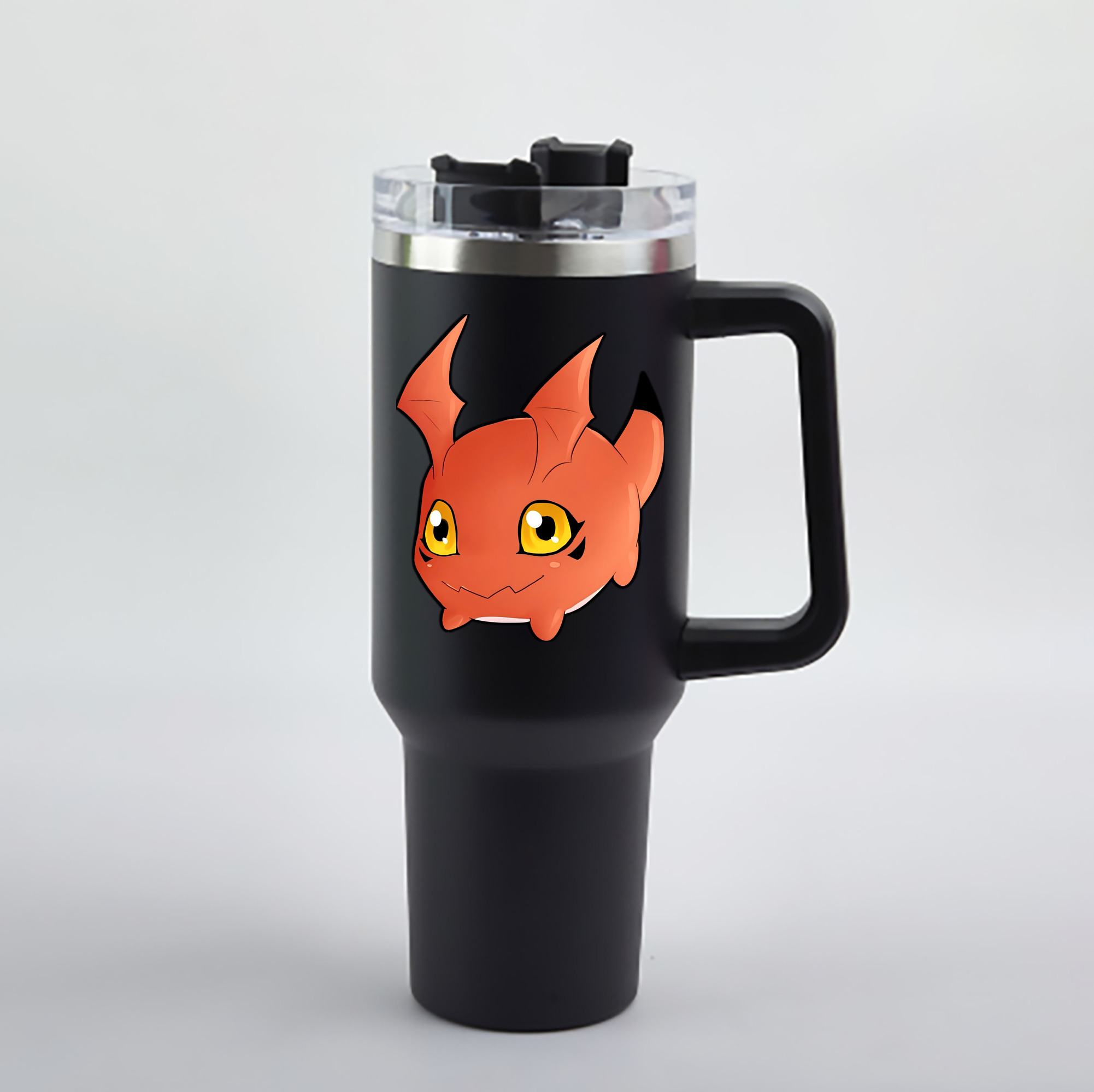 （画像用） Digimon デジタルモンスター/デジモン 1200mL車用タンブラー - クリスタルステッカー（プラスチックストロー付き）