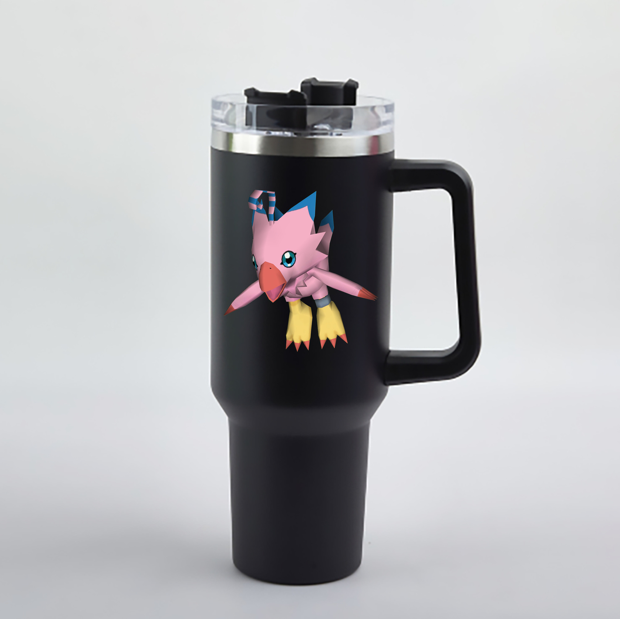 （画像用） Digimon デジタルモンスター/デジモン 1200mL車用タンブラー - クリスタルステッカー（プラスチックストロー付き）