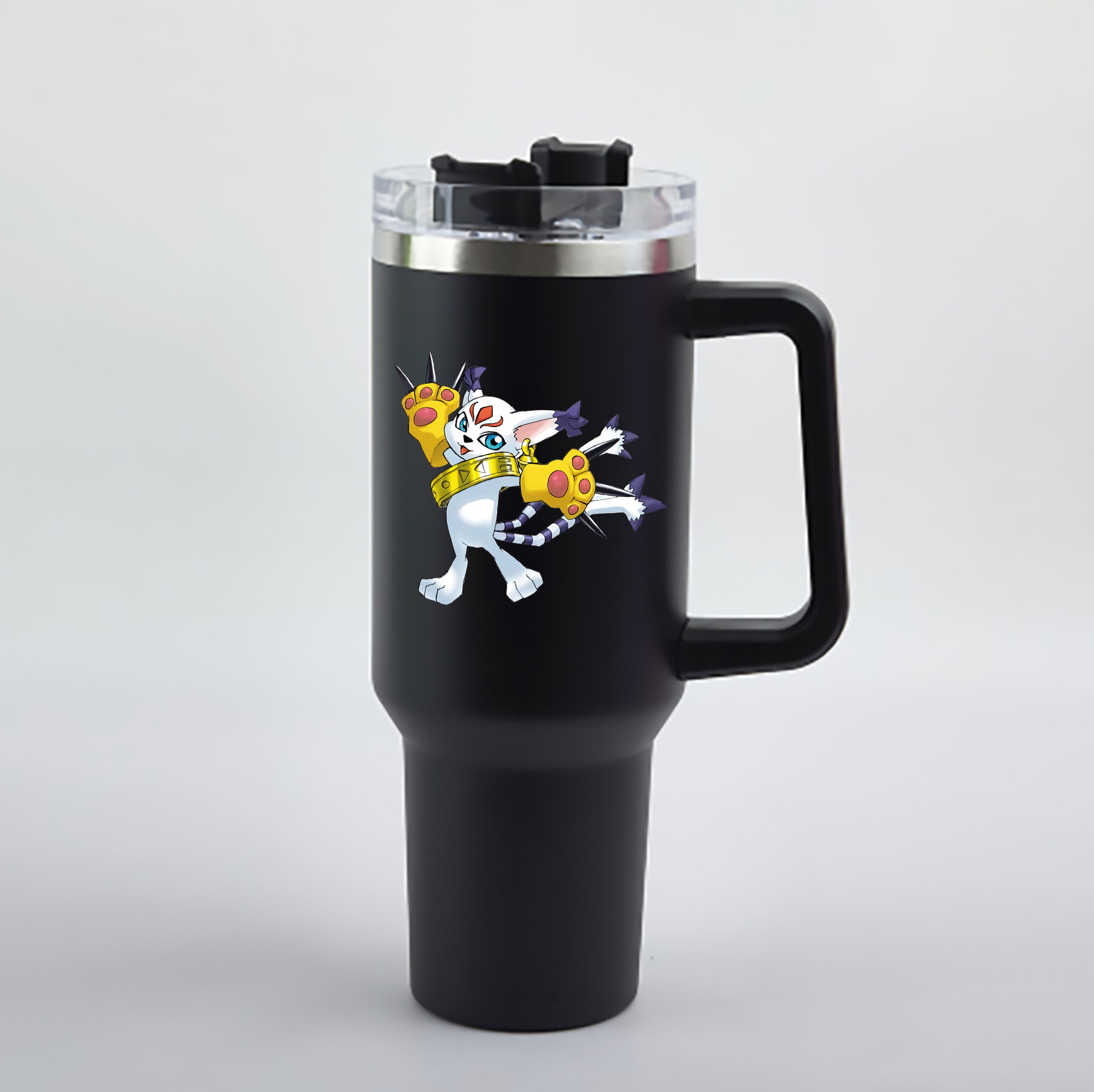 （画像用） Digimon デジタルモンスター/デジモン 1200mL車用タンブラー - クリスタルステッカー（プラスチックストロー付き）