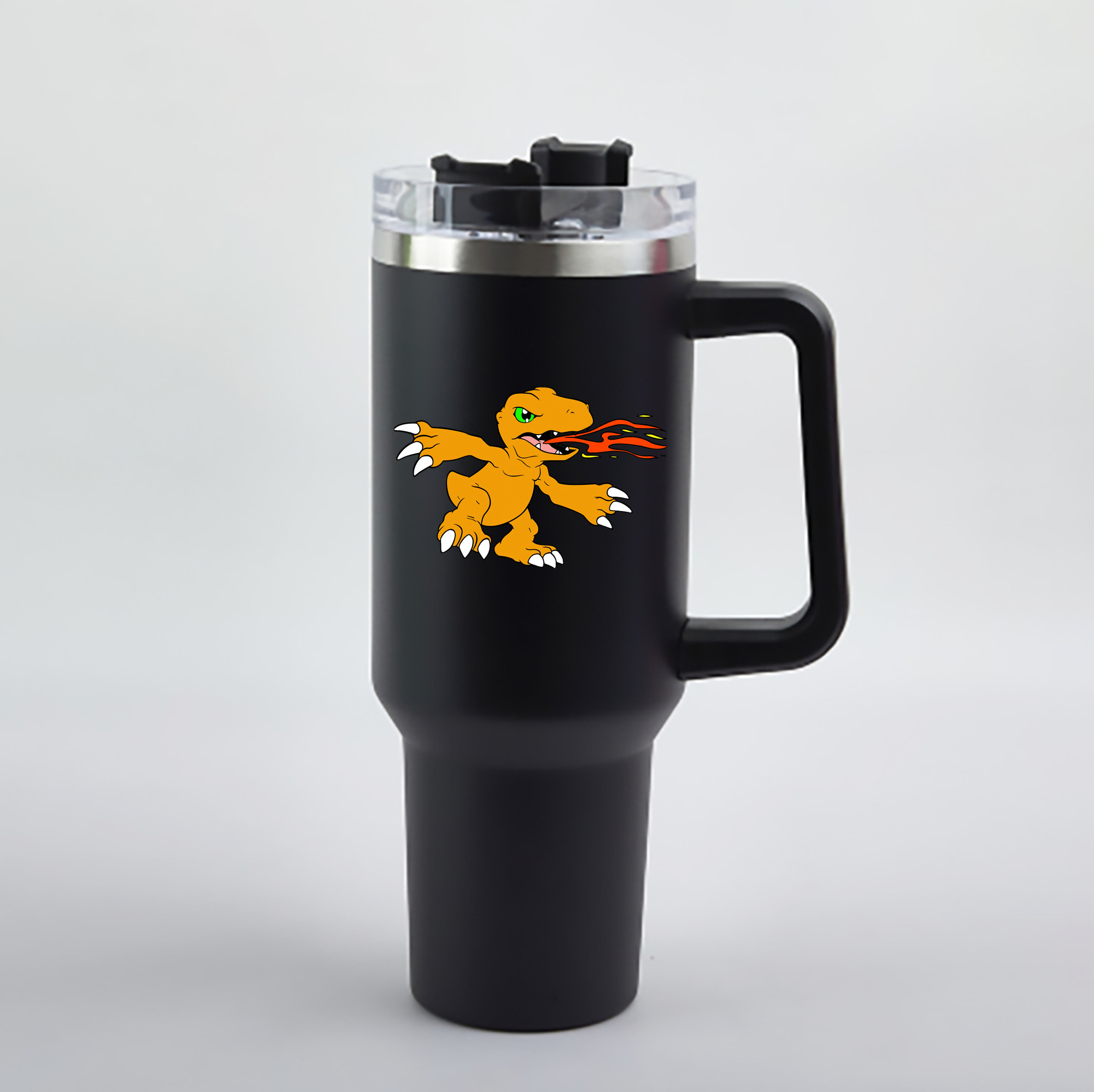 （画像用） Digimon デジタルモンスター/デジモン 1200mL車用タンブラー - クリスタルステッカー（プラスチックストロー付き）