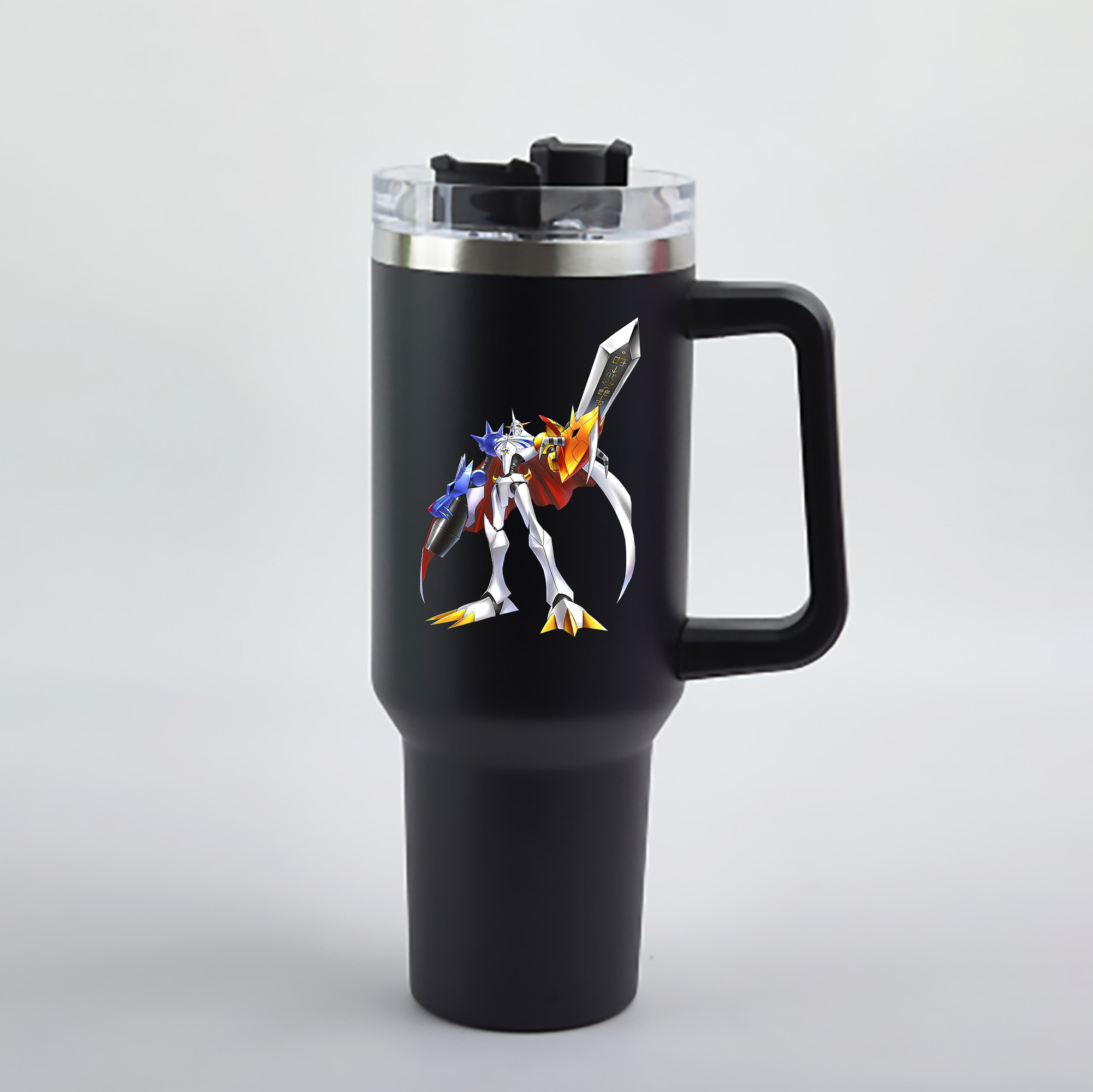 （画像用） Digimon デジタルモンスター/デジモン 1200mL車用タンブラー - クリスタルステッカー（プラスチックストロー付き）
