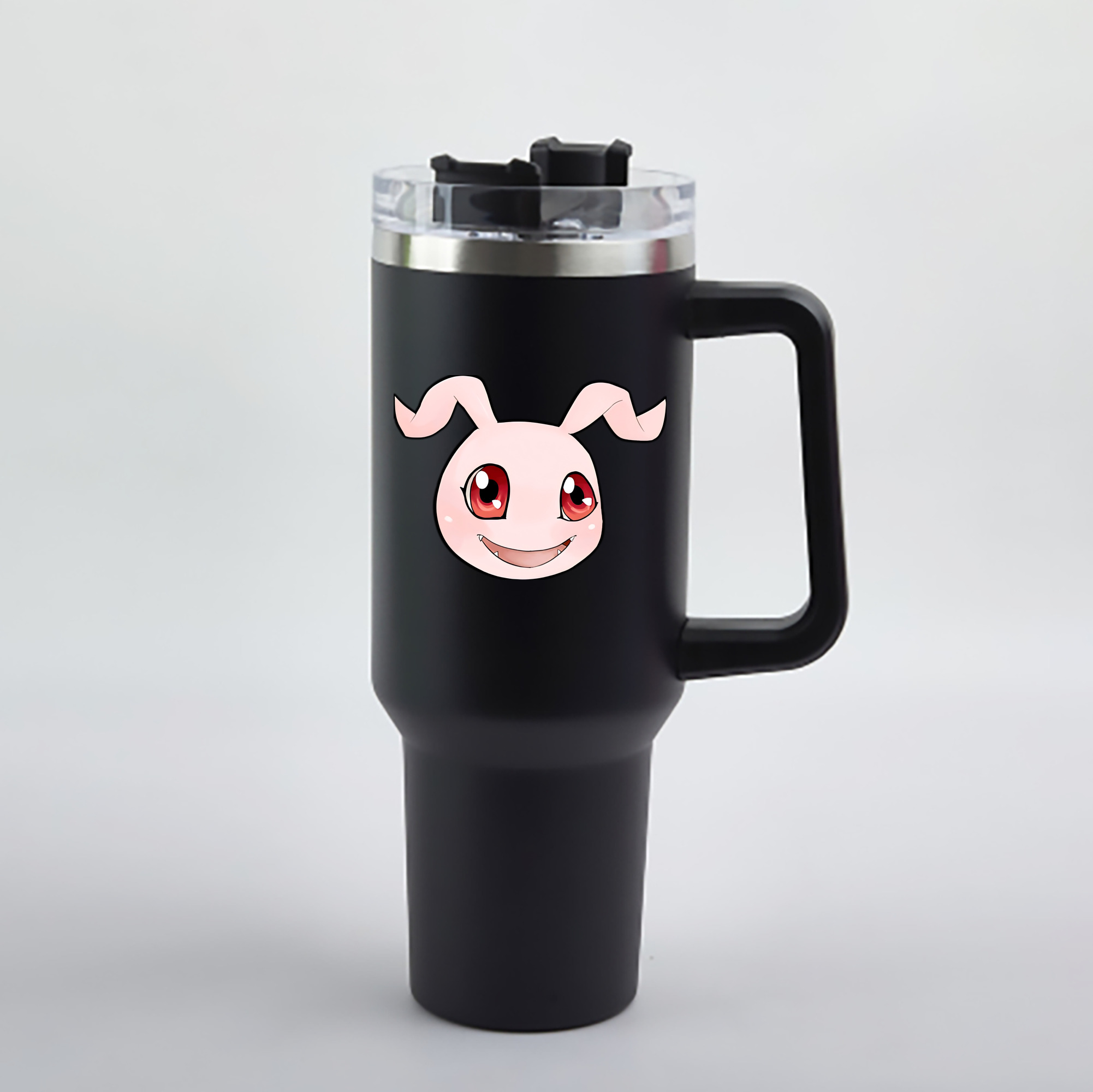 （画像用） Digimon デジタルモンスター/デジモン 1200mL車用タンブラー - クリスタルステッカー（プラスチックストロー付き）