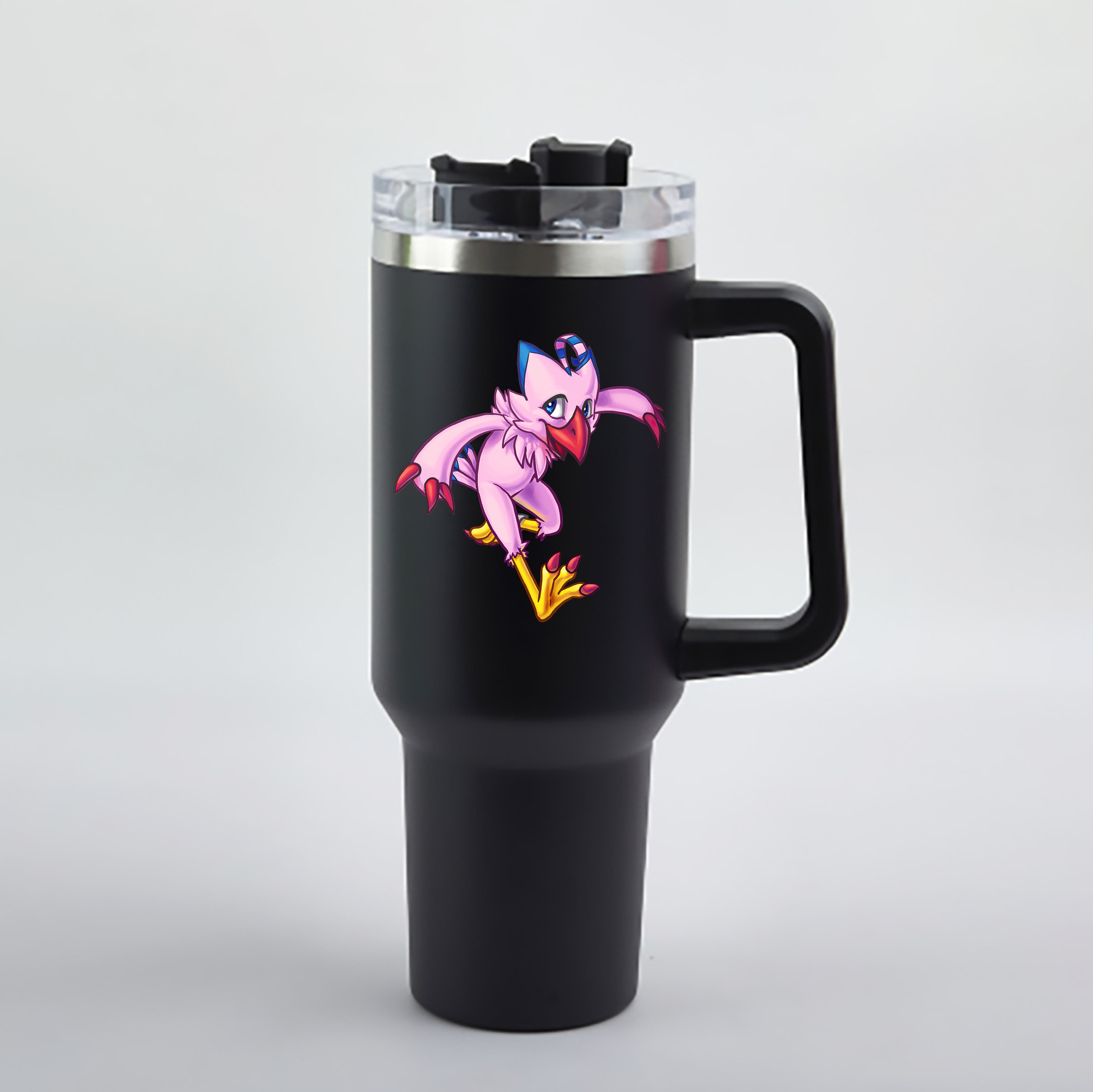 （画像用） Digimon デジタルモンスター/デジモン 1200mL車用タンブラー - クリスタルステッカー（プラスチックストロー付き）