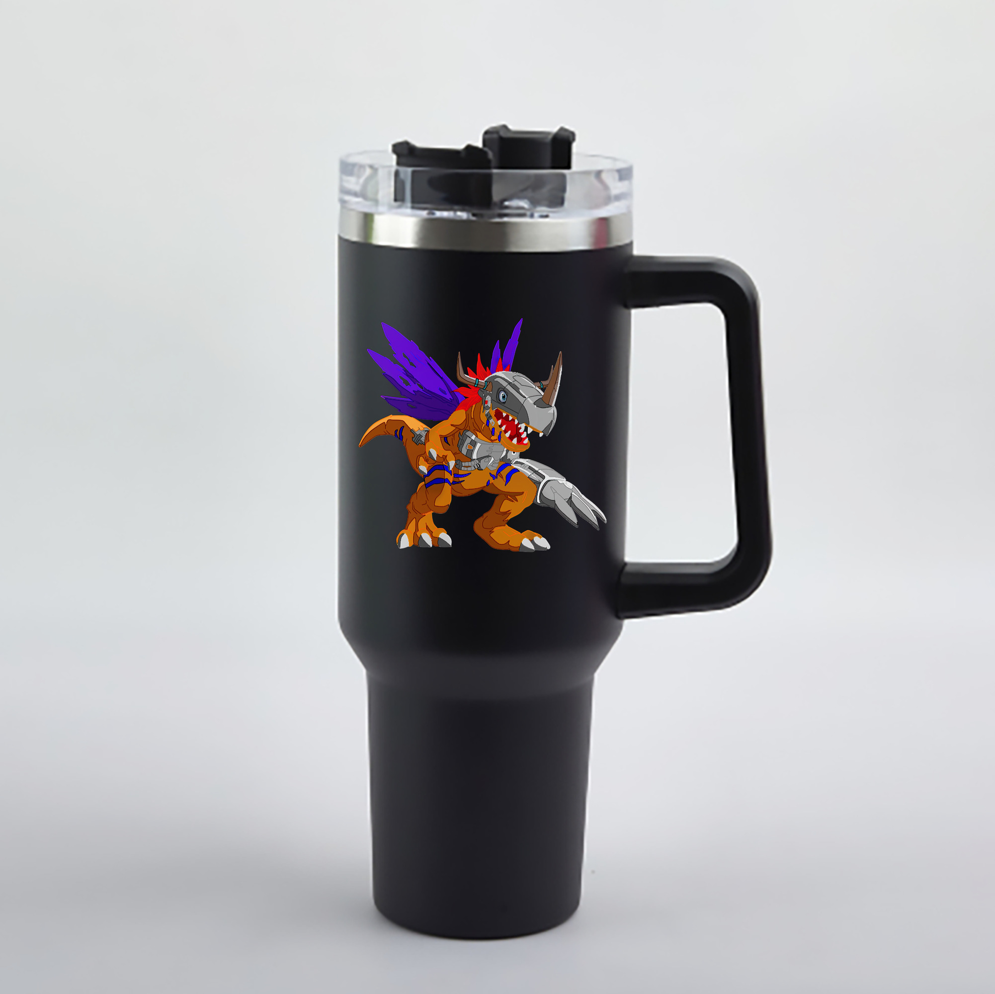（画像用） Digimon デジタルモンスター/デジモン 1200mL車用タンブラー - クリスタルステッカー（プラスチックストロー付き）