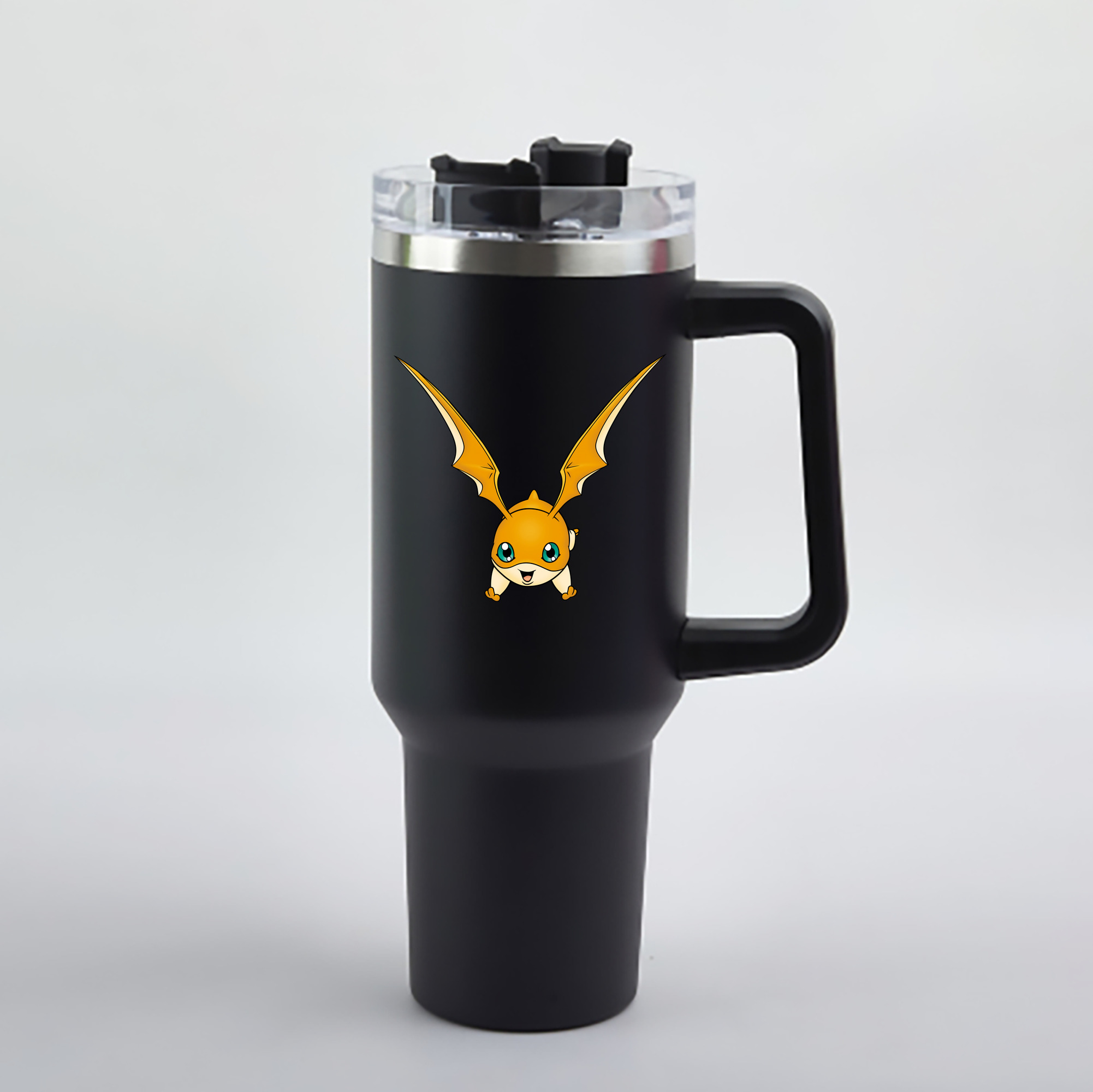 （画像用） Digimon デジタルモンスター/デジモン 1200mL車用タンブラー - クリスタルステッカー（プラスチックストロー付き）