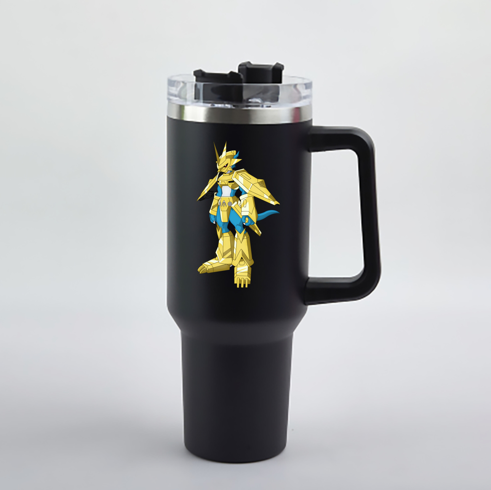 （画像用） Digimon デジタルモンスター/デジモン 1200mL車用タンブラー - クリスタルステッカー（プラスチックストロー付き）