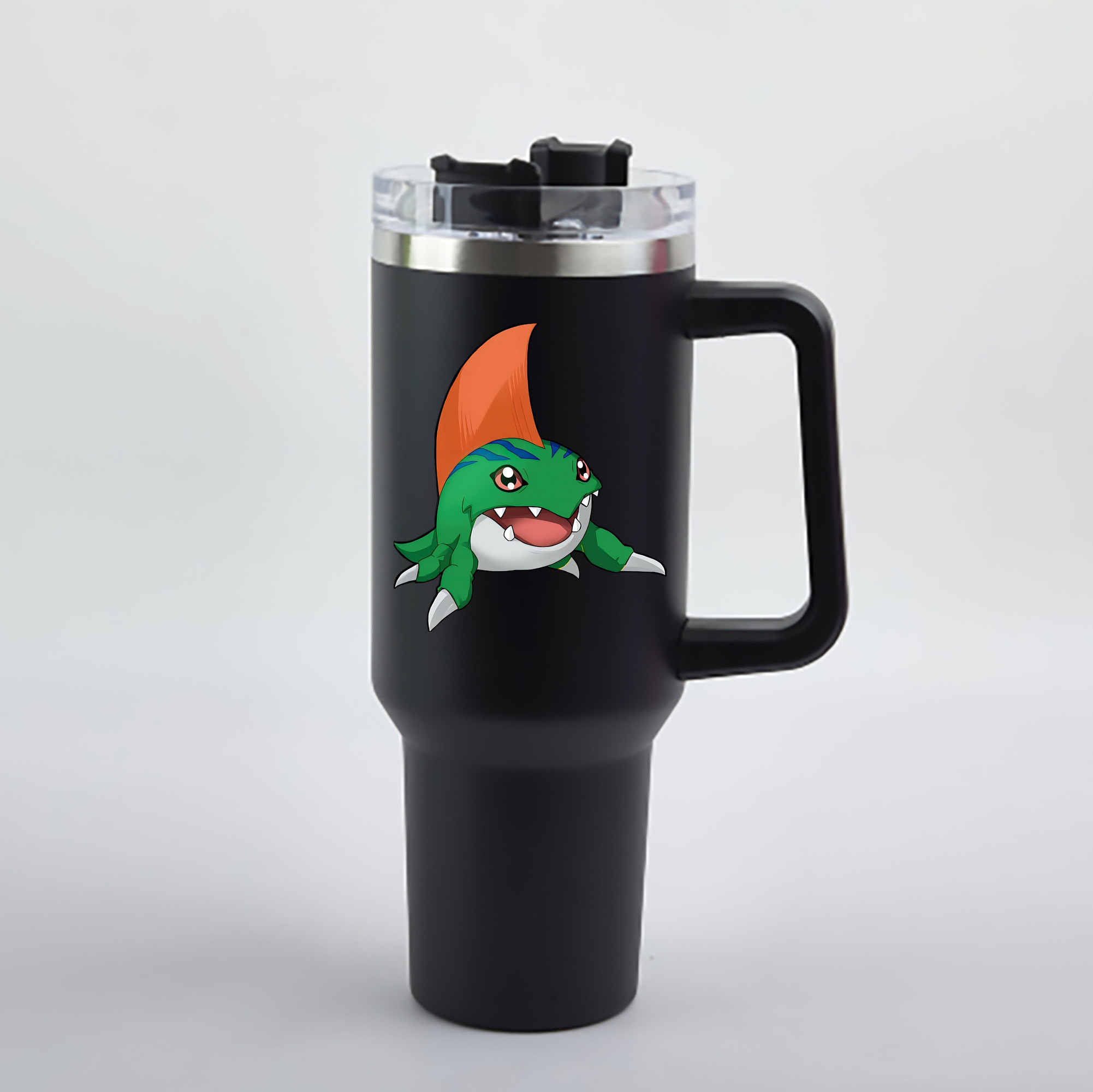 （画像用） Digimon デジタルモンスター/デジモン 1200mL車用タンブラー - クリスタルステッカー（プラスチックストロー付き）