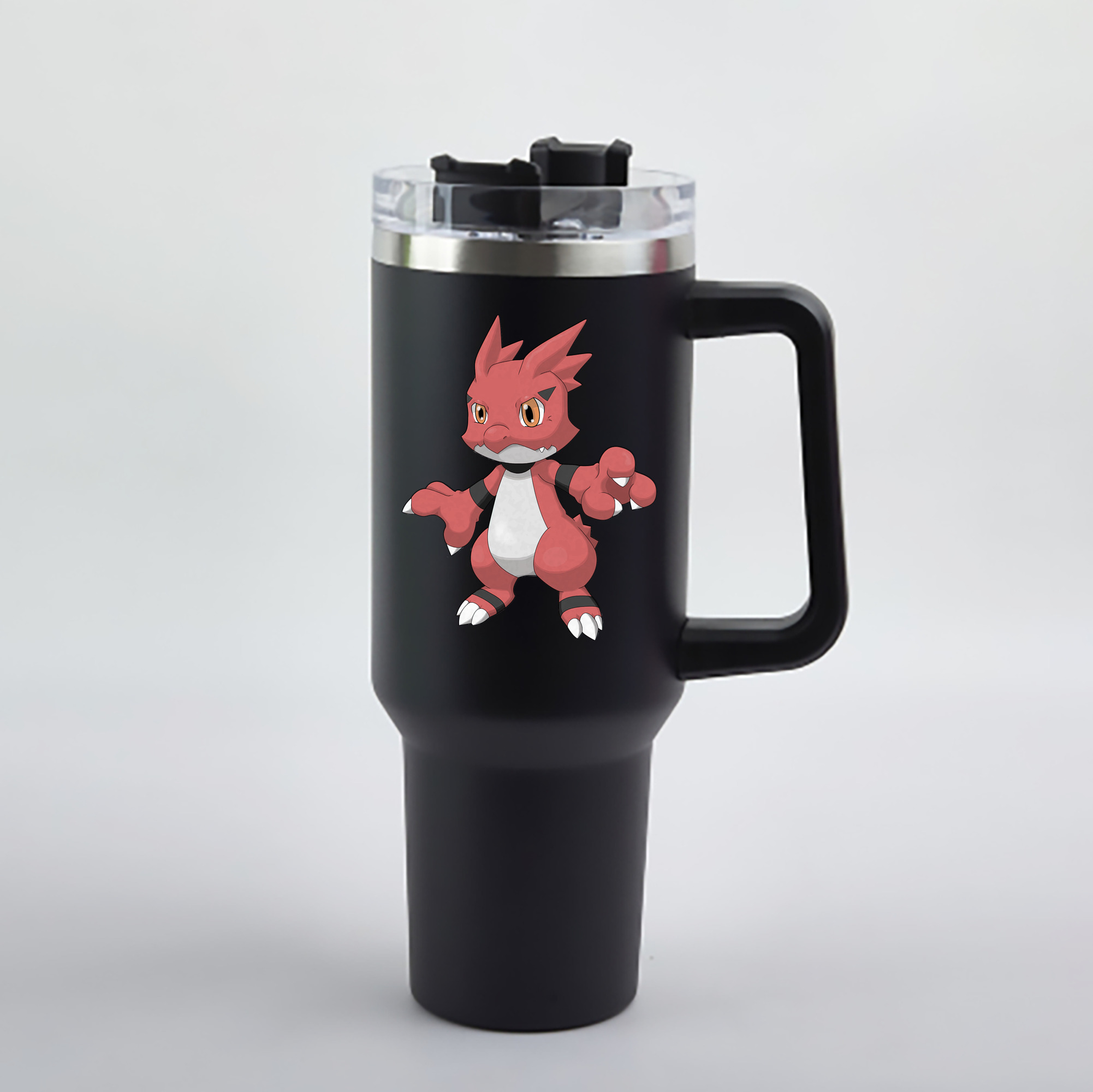 （画像用） Digimon デジタルモンスター/デジモン 1200mL車用タンブラー - クリスタルステッカー（プラスチックストロー付き）