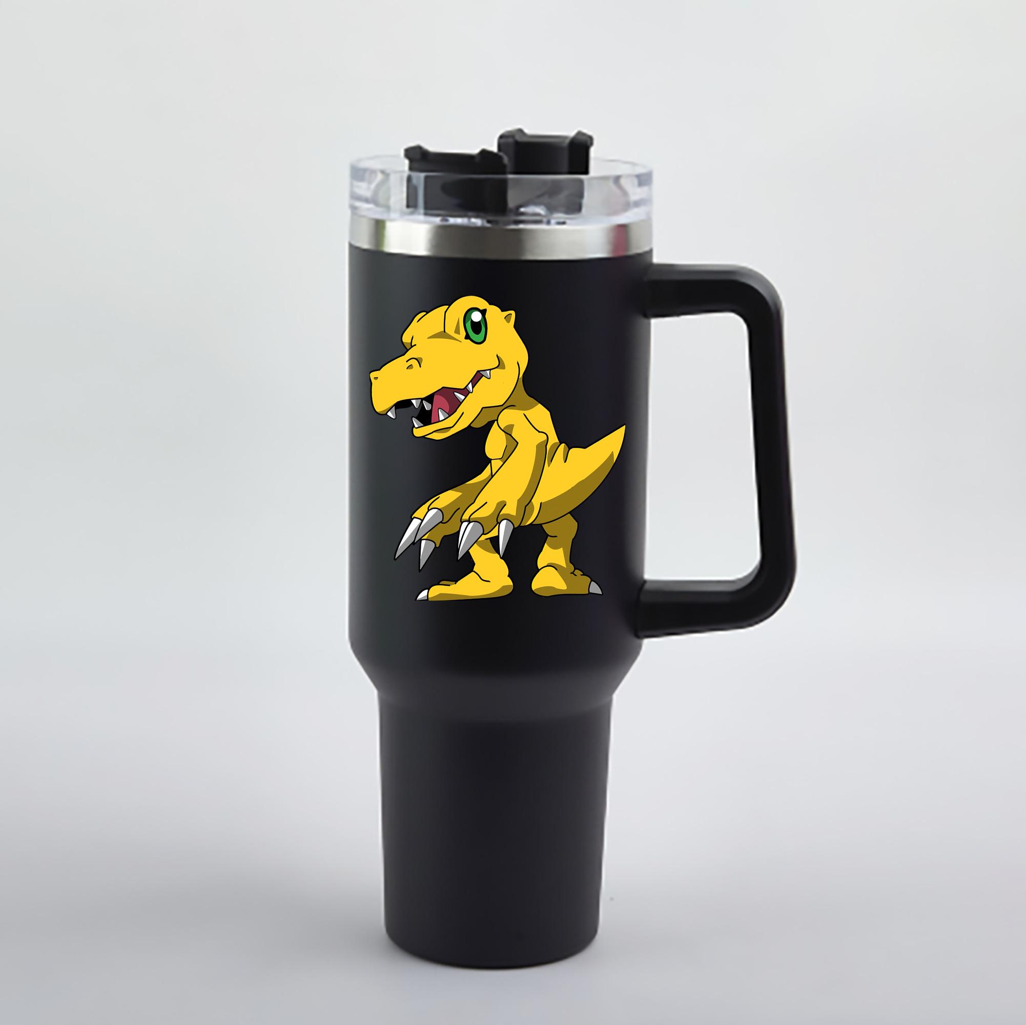 （画像用） Digimon デジタルモンスター/デジモン 1200mL車用タンブラー - クリスタルステッカー（プラスチックストロー付き）