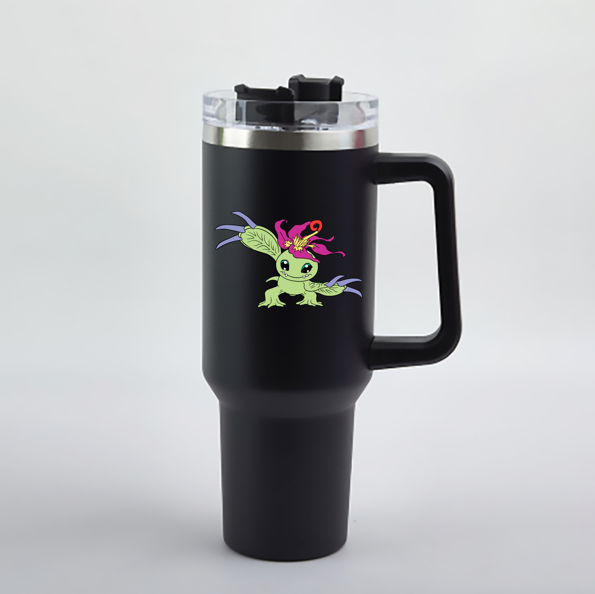 （画像用） Digimon デジタルモンスター/デジモン 1200mL車用タンブラー - クリスタルステッカー（プラスチックストロー付き）