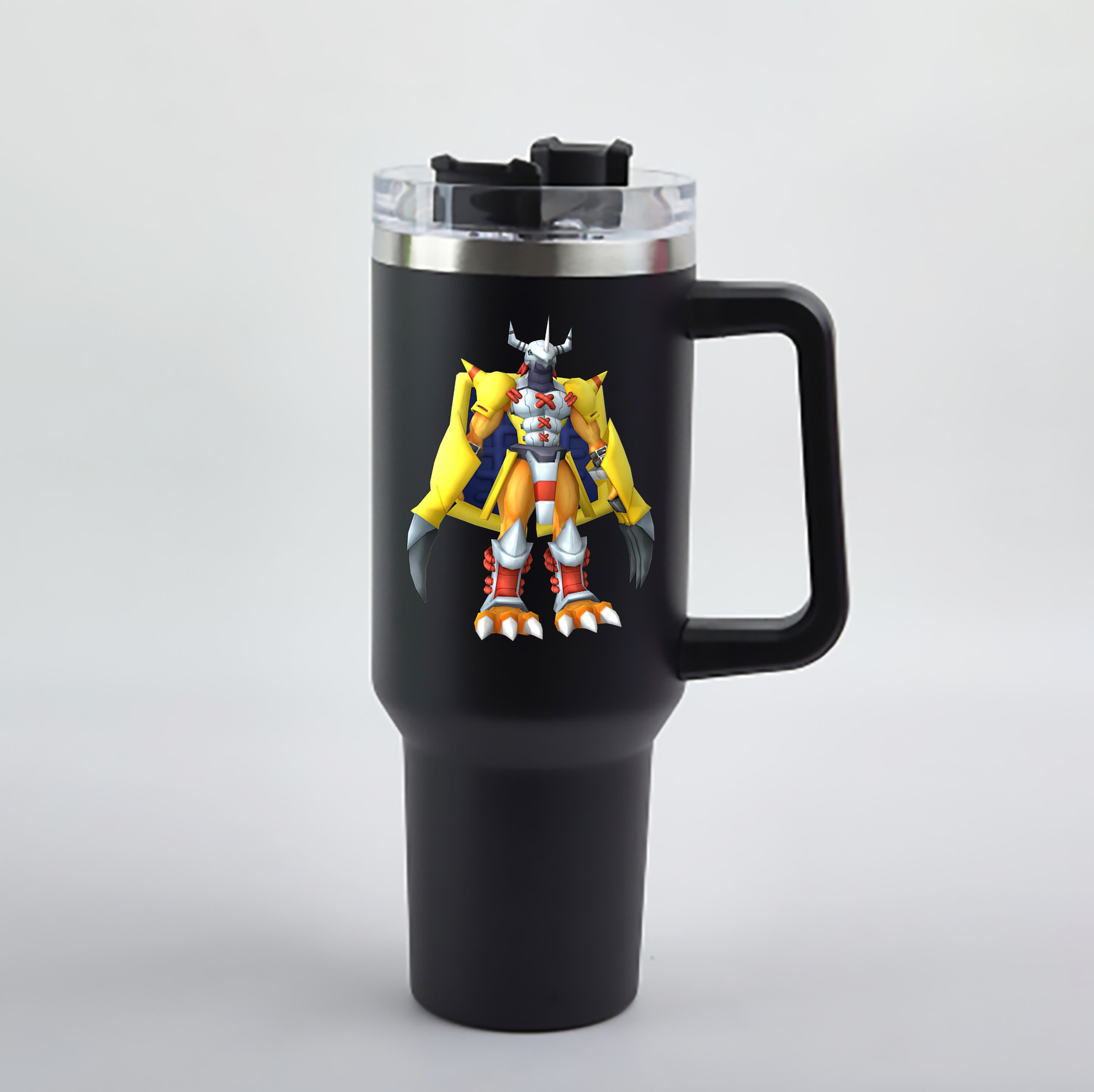 （画像用） Digimon デジタルモンスター/デジモン 1200mL車用タンブラー - クリスタルステッカー（プラスチックストロー付き）