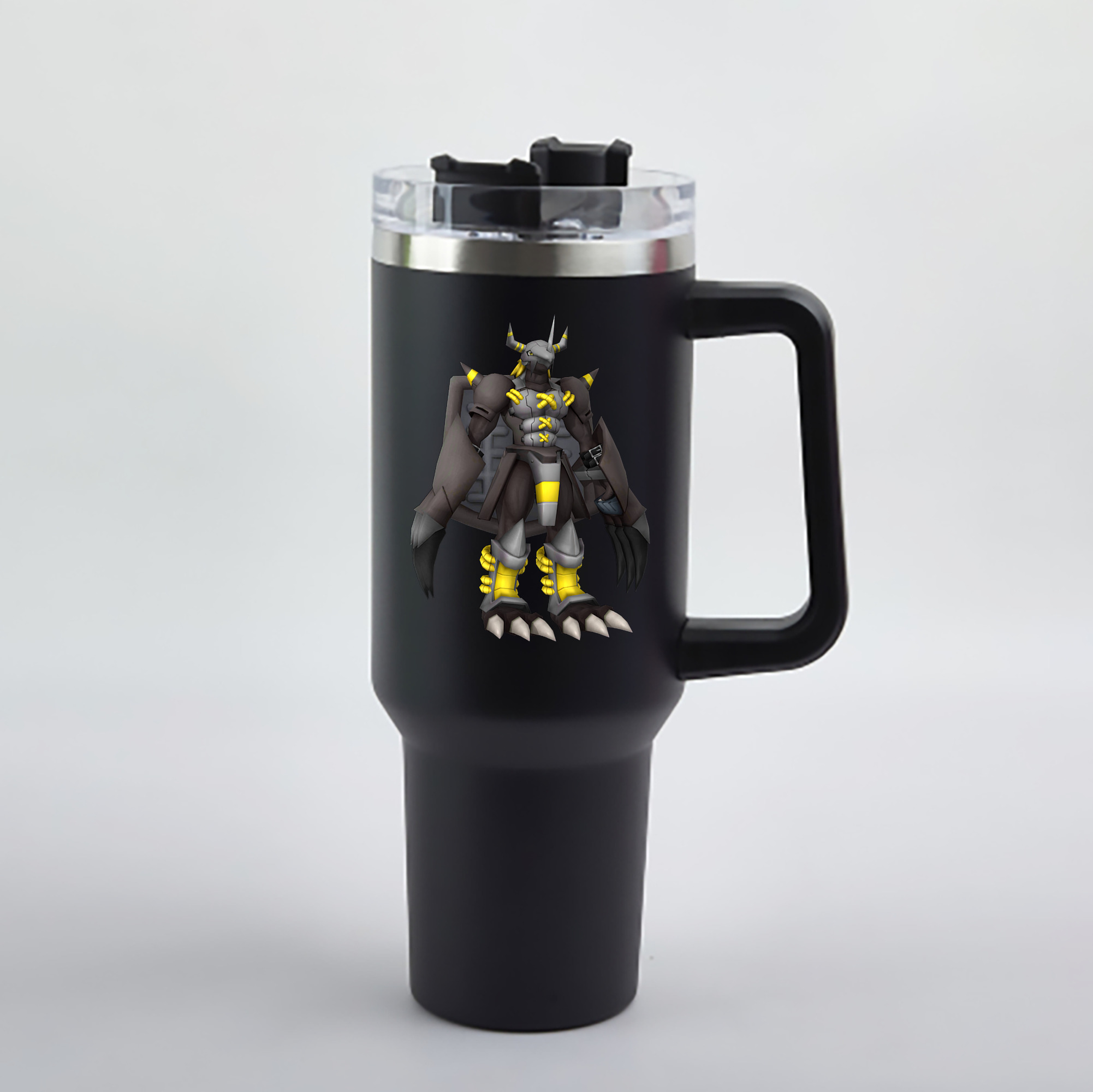 （画像用） Digimon デジタルモンスター/デジモン 1200mL車用タンブラー - クリスタルステッカー（プラスチックストロー付き）