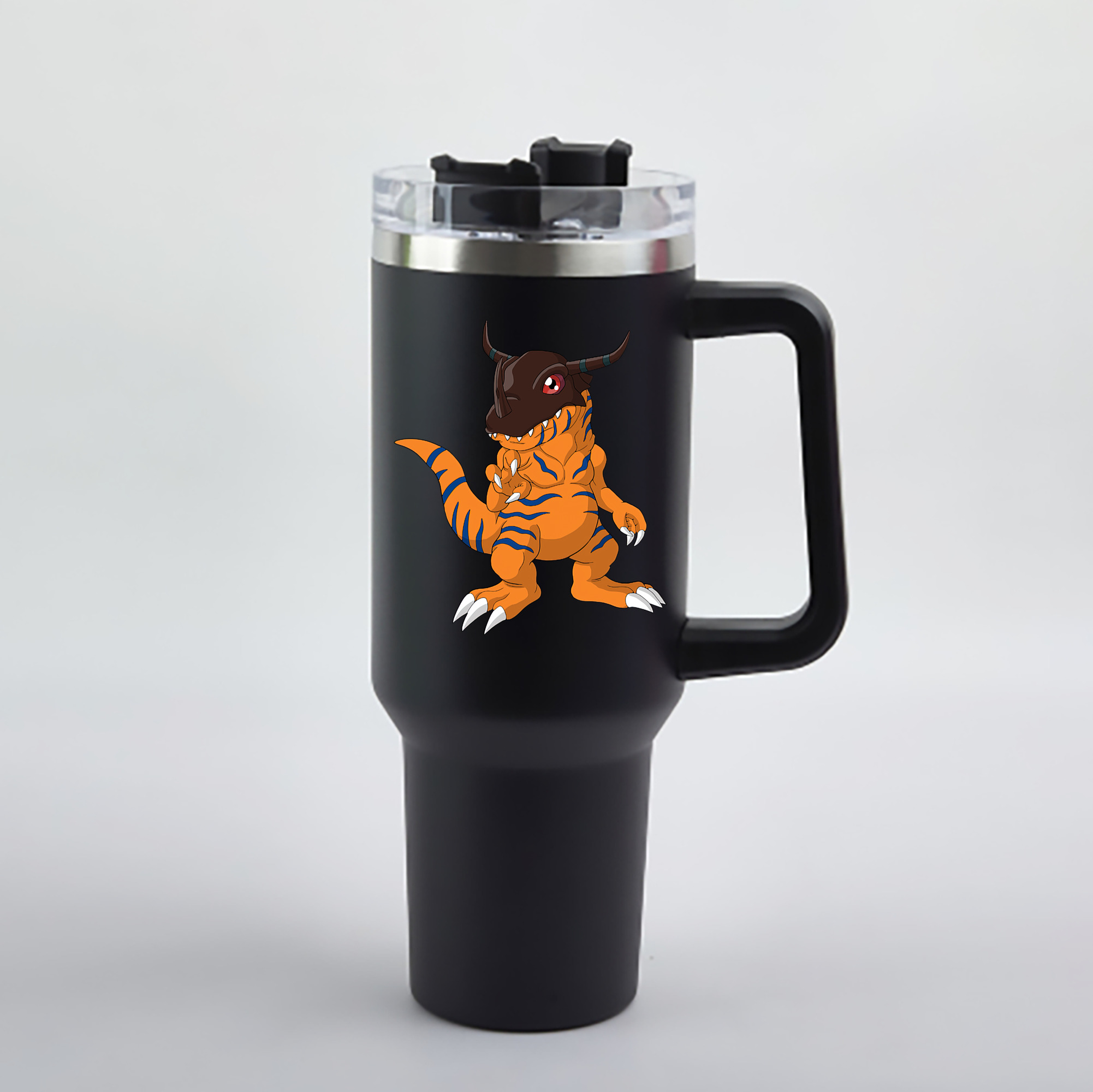 （画像用） Digimon デジタルモンスター/デジモン 1200mL車用タンブラー - クリスタルステッカー（プラスチックストロー付き）