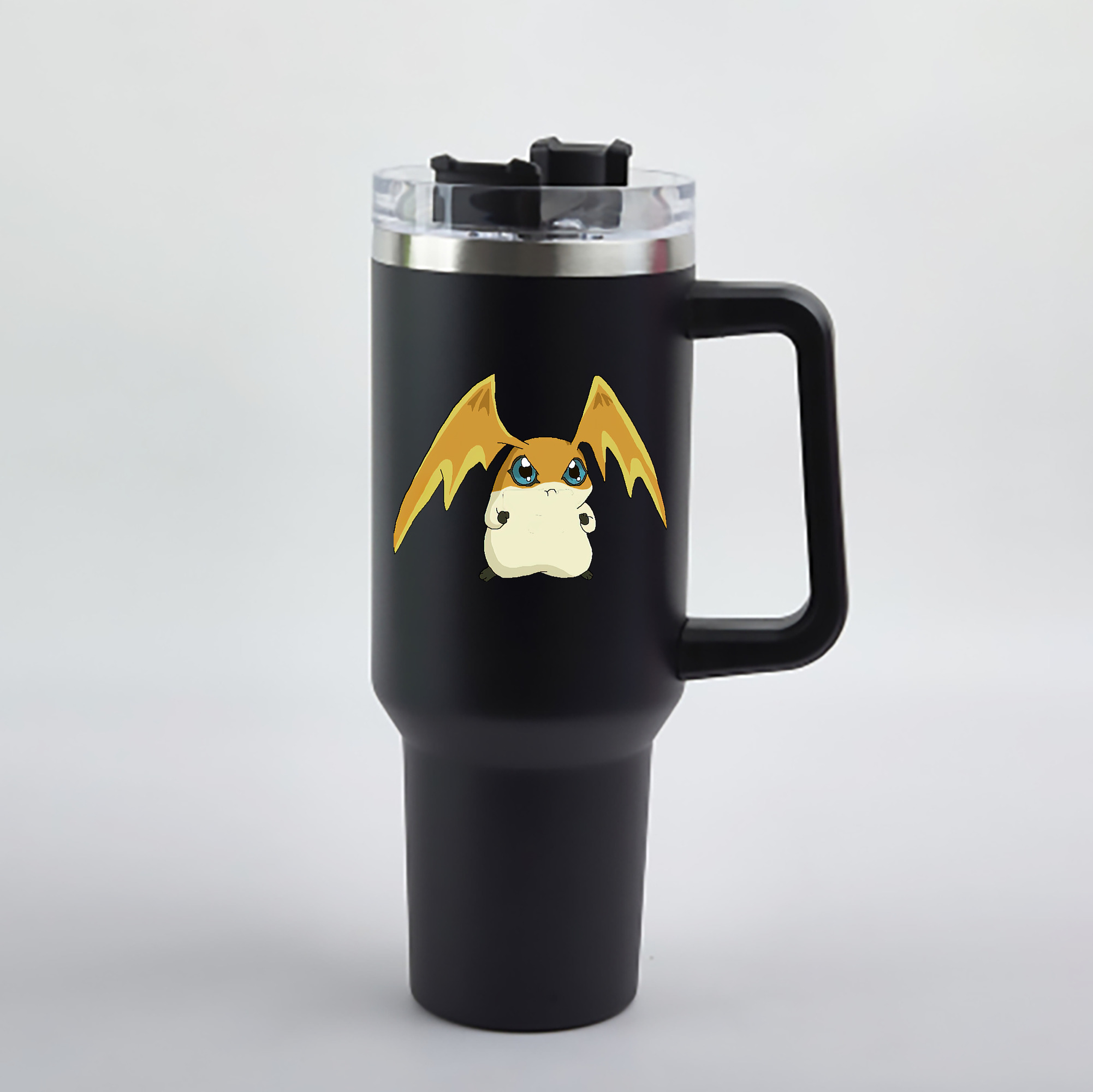 （画像用） Digimon デジタルモンスター/デジモン 1200mL車用タンブラー - クリスタルステッカー（プラスチックストロー付き）