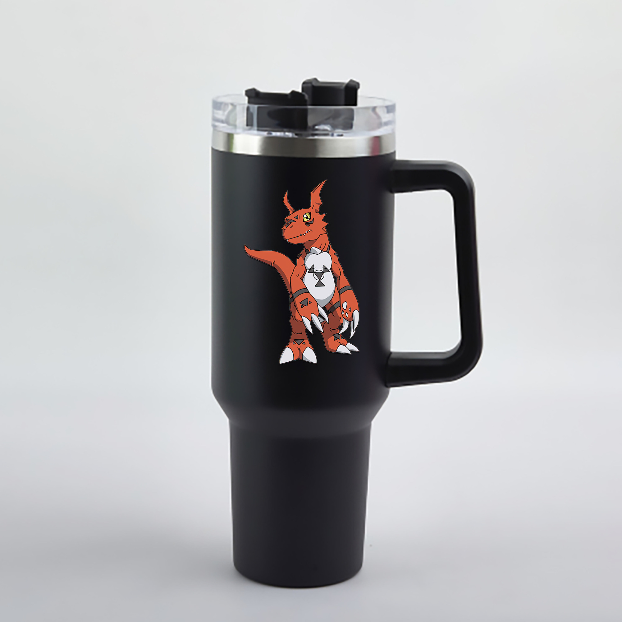 （画像用） Digimon デジタルモンスター/デジモン 1200mL車用タンブラー - クリスタルステッカー（プラスチックストロー付き）