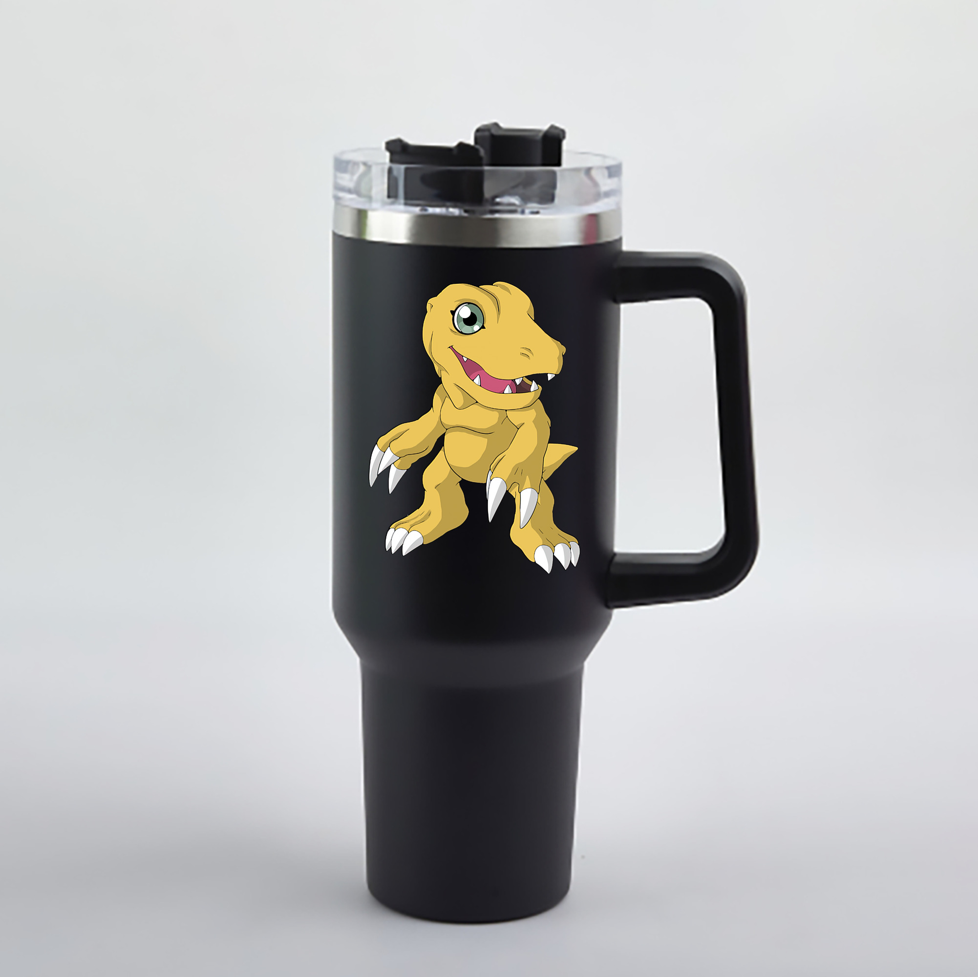 （画像用） Digimon デジタルモンスター/デジモン 1200mL車用タンブラー - クリスタルステッカー（プラスチックストロー付き）