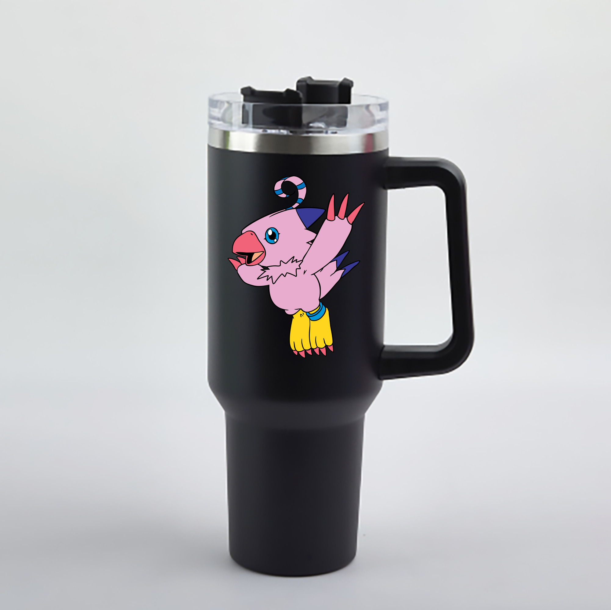 （画像用） Digimon デジタルモンスター/デジモン 1200mL車用タンブラー - クリスタルステッカー（プラスチックストロー付き）