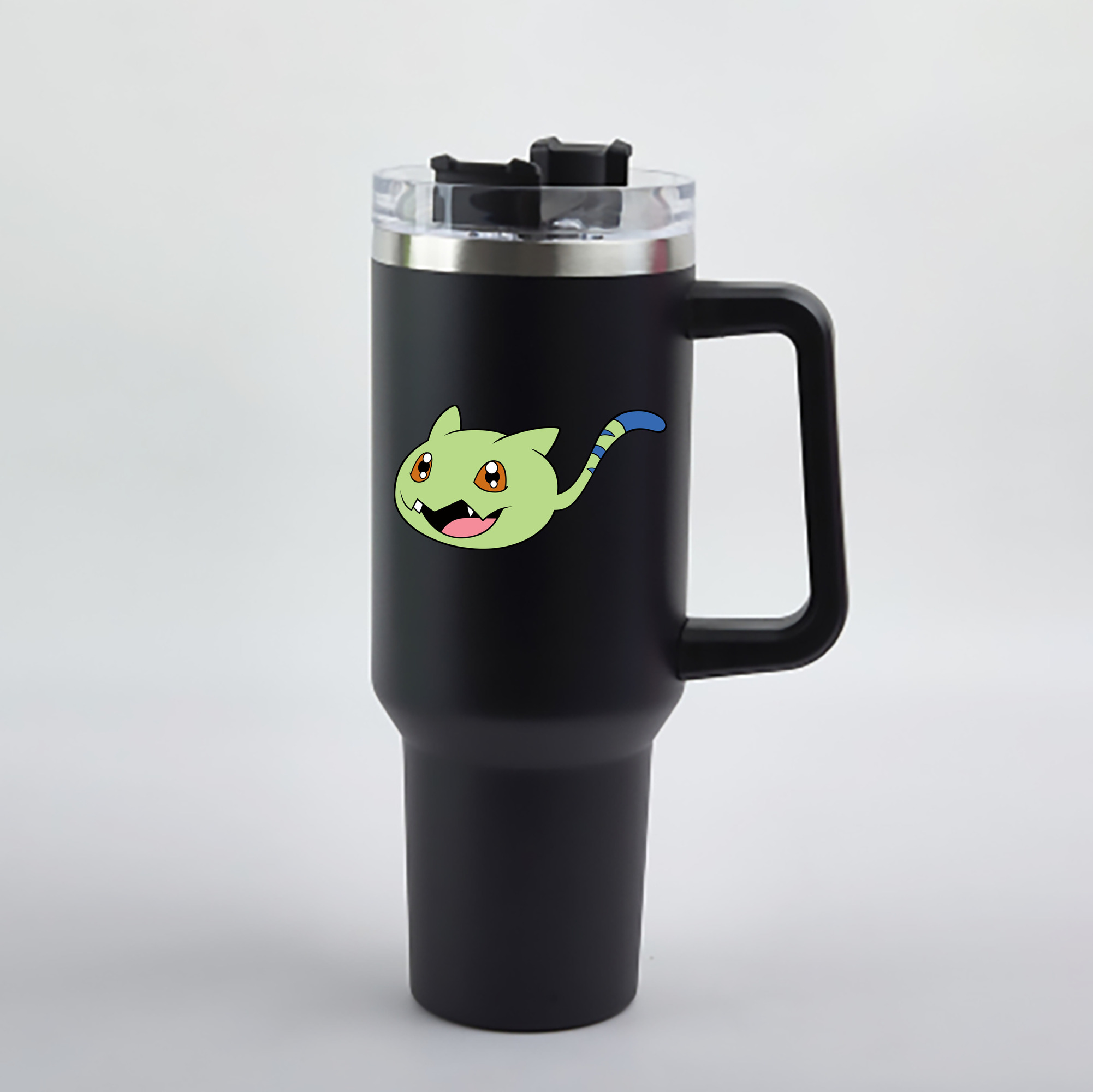 （画像用） Digimon デジタルモンスター/デジモン 1200mL車用タンブラー - クリスタルステッカー（プラスチックストロー付き）