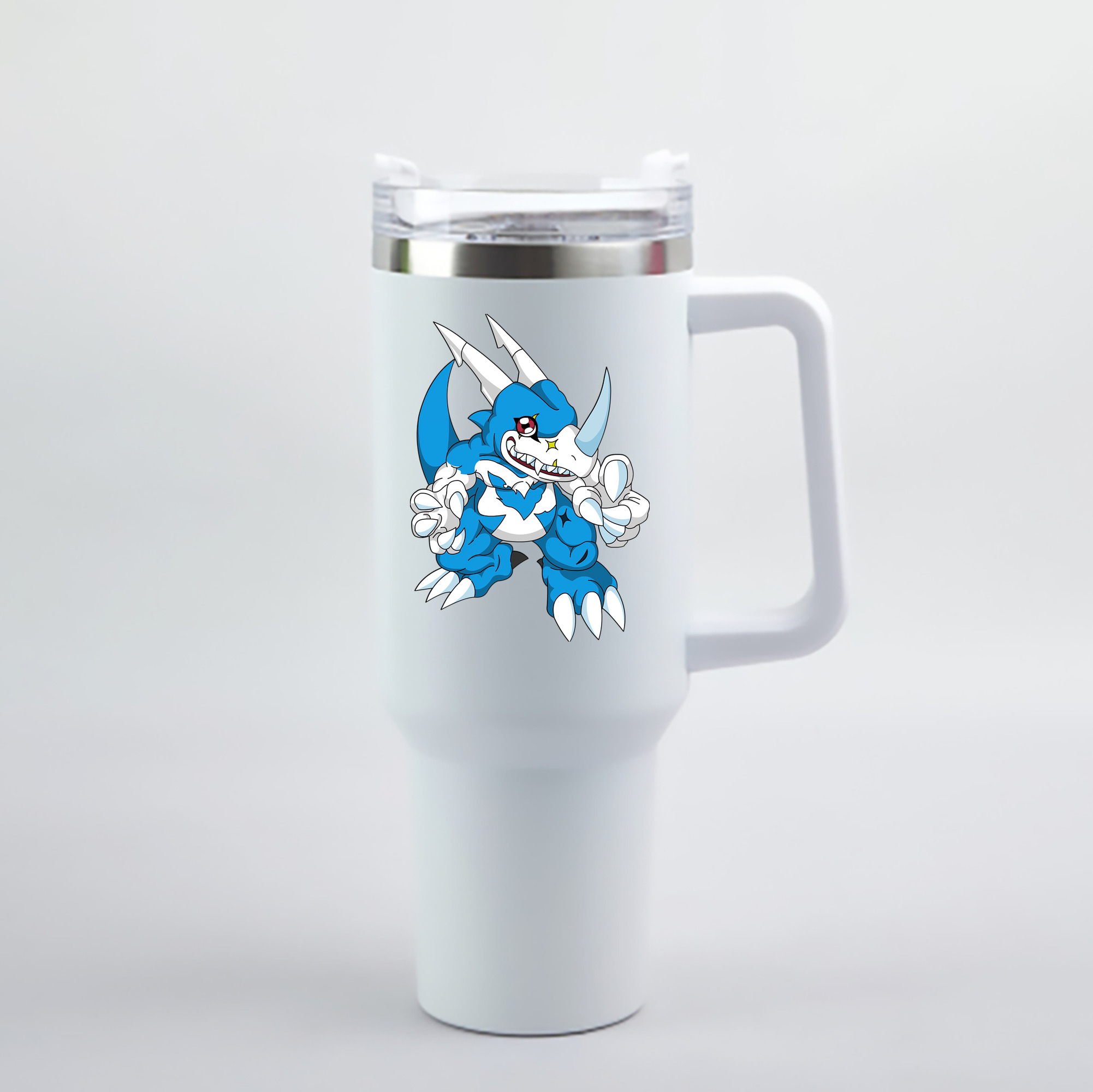 （画像用） Digimon デジタルモンスター/デジモン 1200mL車用タンブラー - クリスタルステッカー（プラスチックストロー付き）