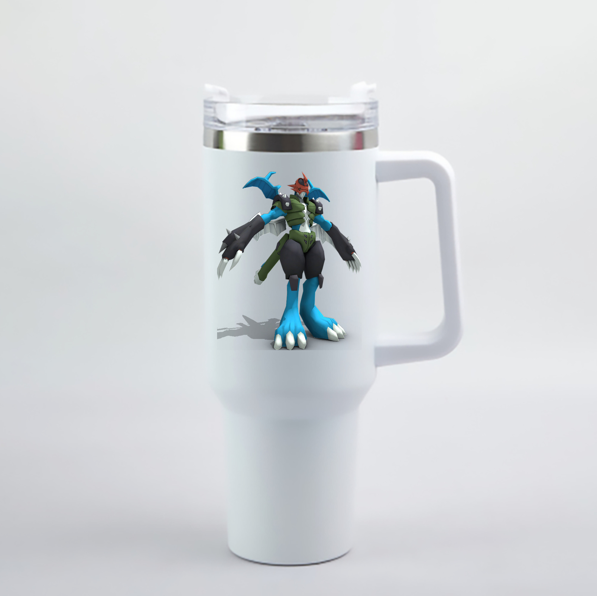 （画像用） Digimon デジタルモンスター/デジモン 1200mL車用タンブラー - クリスタルステッカー（プラスチックストロー付き）