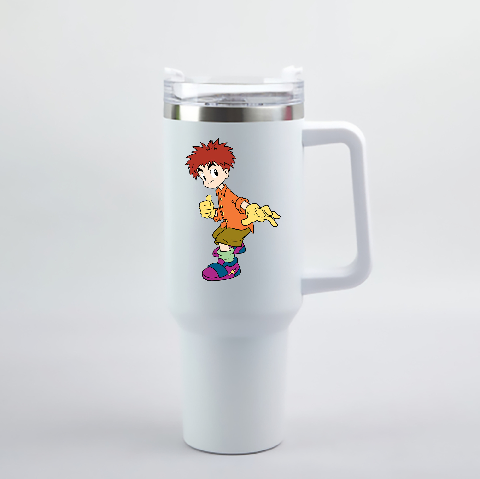 （画像用） Digimon デジタルモンスター/デジモン 1200mL車用タンブラー - クリスタルステッカー（プラスチックストロー付き）