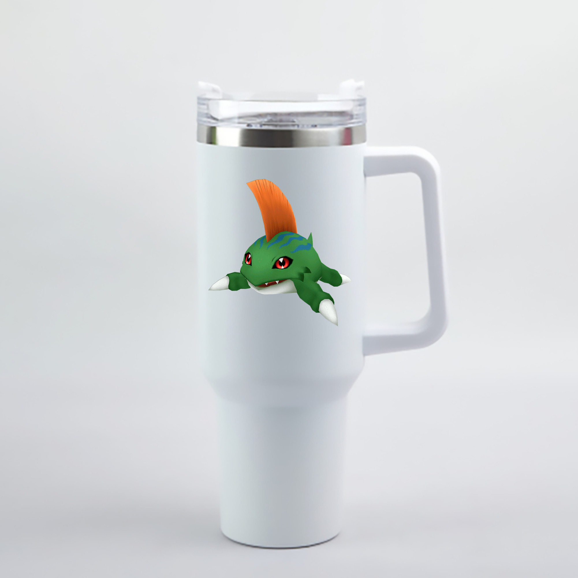 （画像用） Digimon デジタルモンスター/デジモン 1200mL車用タンブラー - クリスタルステッカー（プラスチックストロー付き）