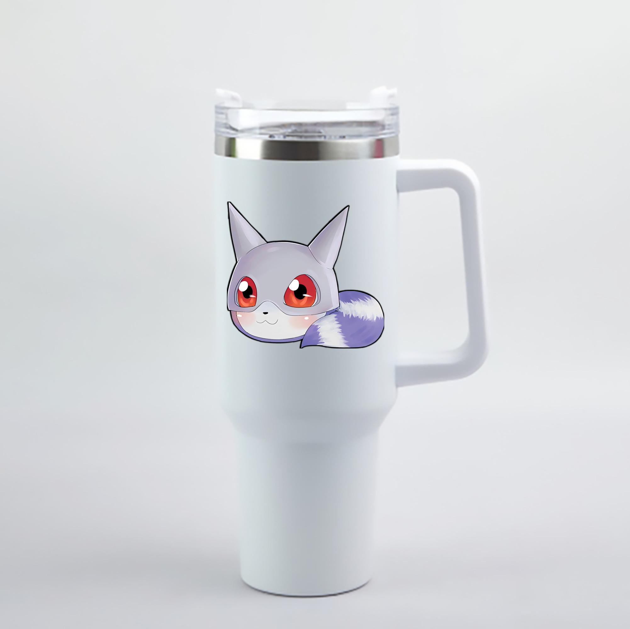 （画像用） Digimon デジタルモンスター/デジモン 1200mL車用タンブラー - クリスタルステッカー（プラスチックストロー付き）