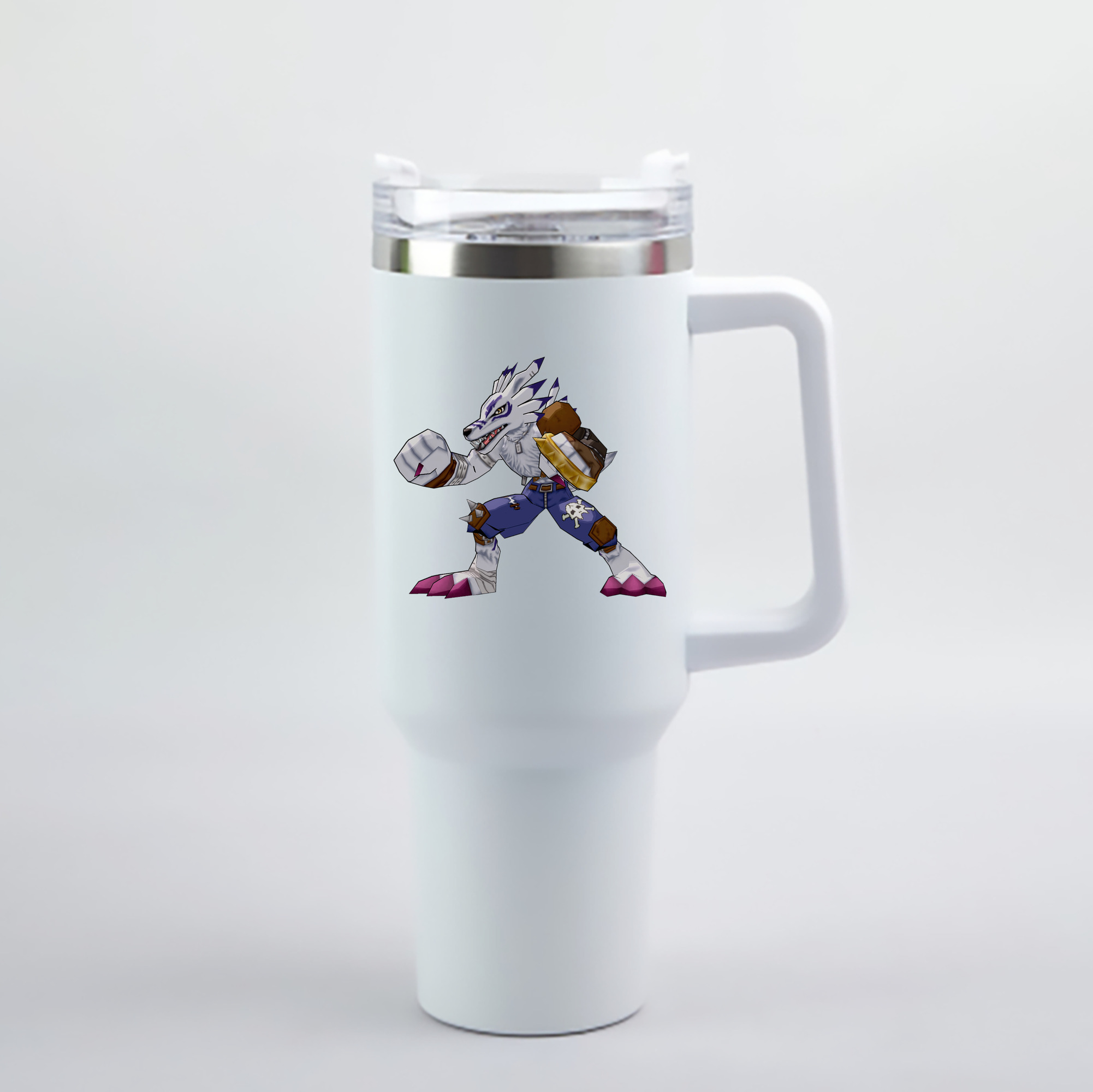 （画像用） Digimon デジタルモンスター/デジモン 1200mL車用タンブラー - クリスタルステッカー（プラスチックストロー付き）