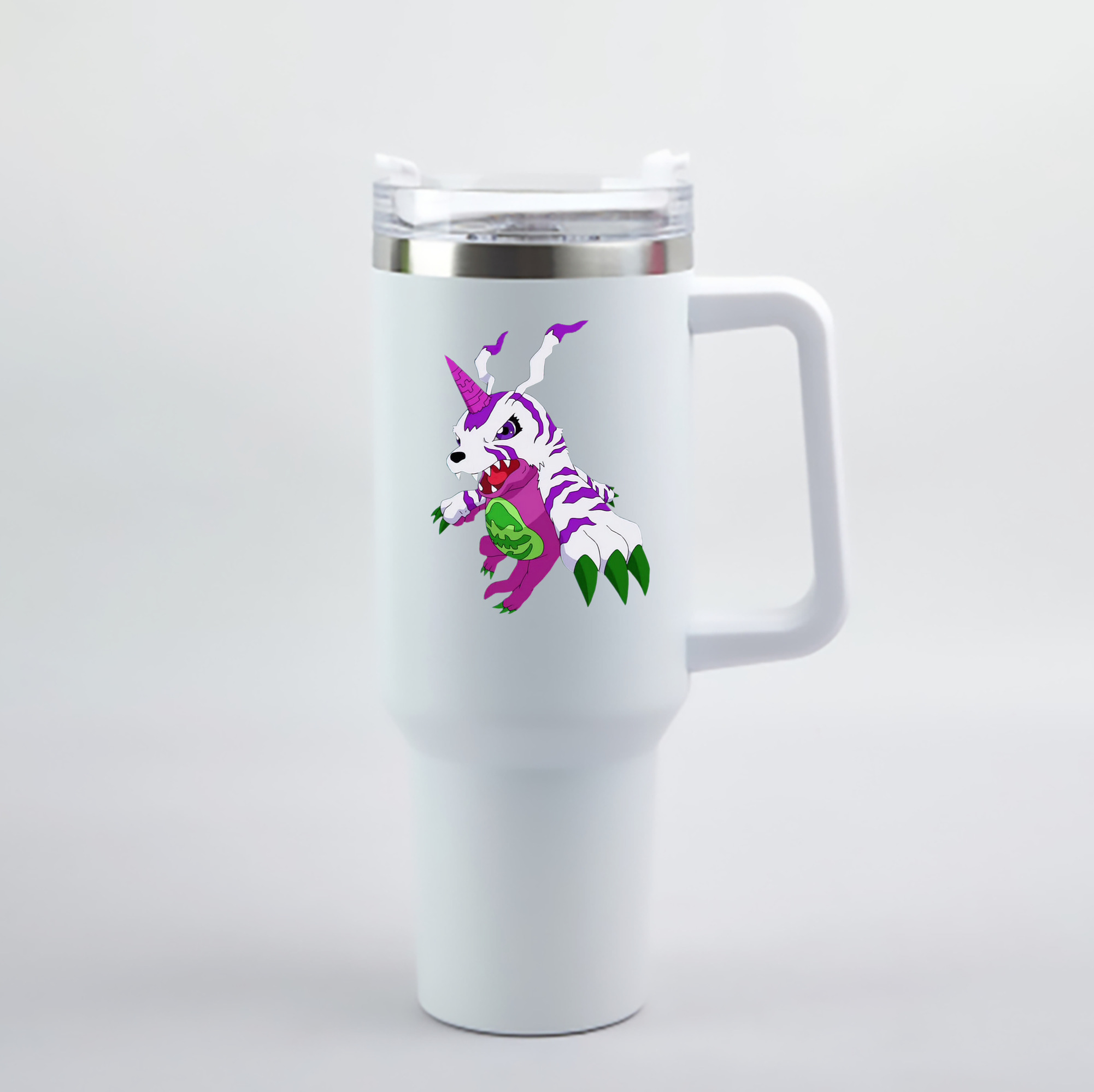 （画像用） Digimon デジタルモンスター/デジモン 1200mL車用タンブラー - クリスタルステッカー（プラスチックストロー付き）