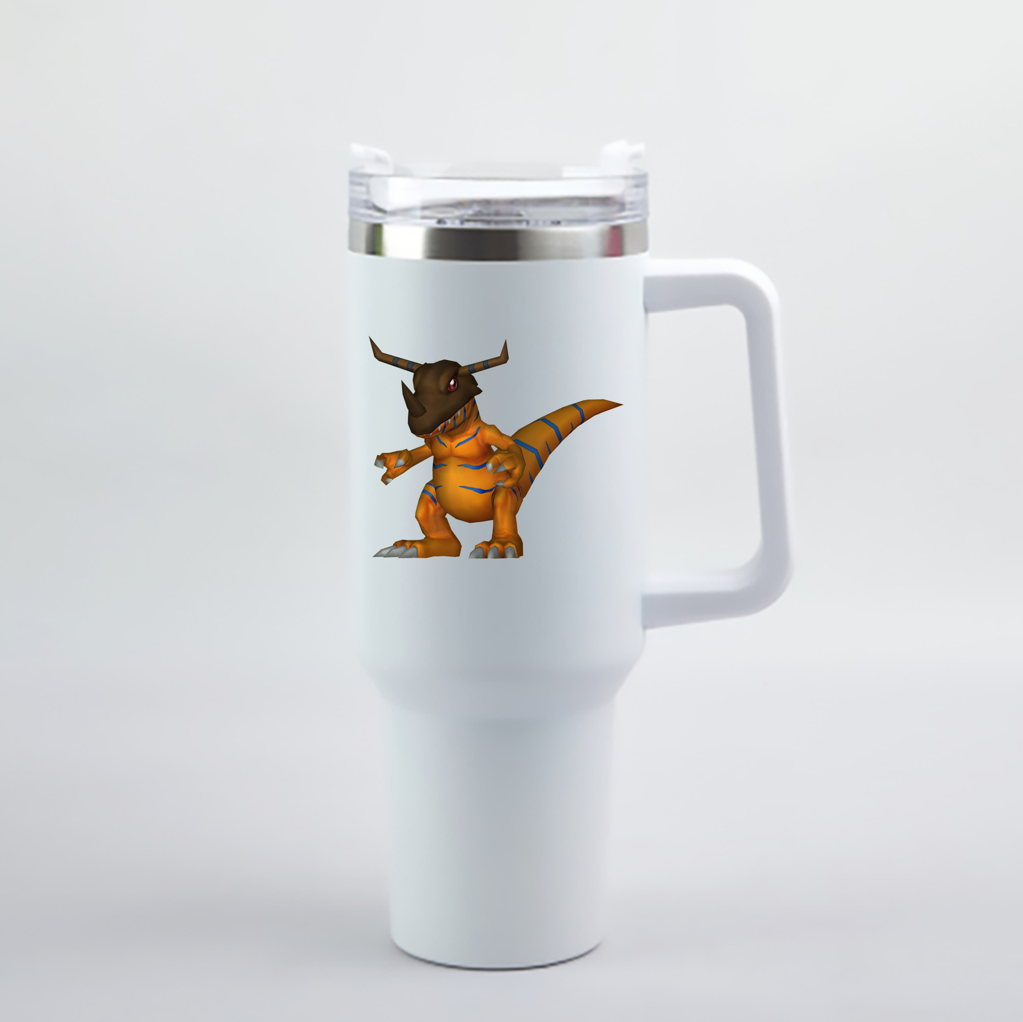 （画像用） Digimon デジタルモンスター/デジモン 1200mL車用タンブラー - クリスタルステッカー（プラスチックストロー付き）