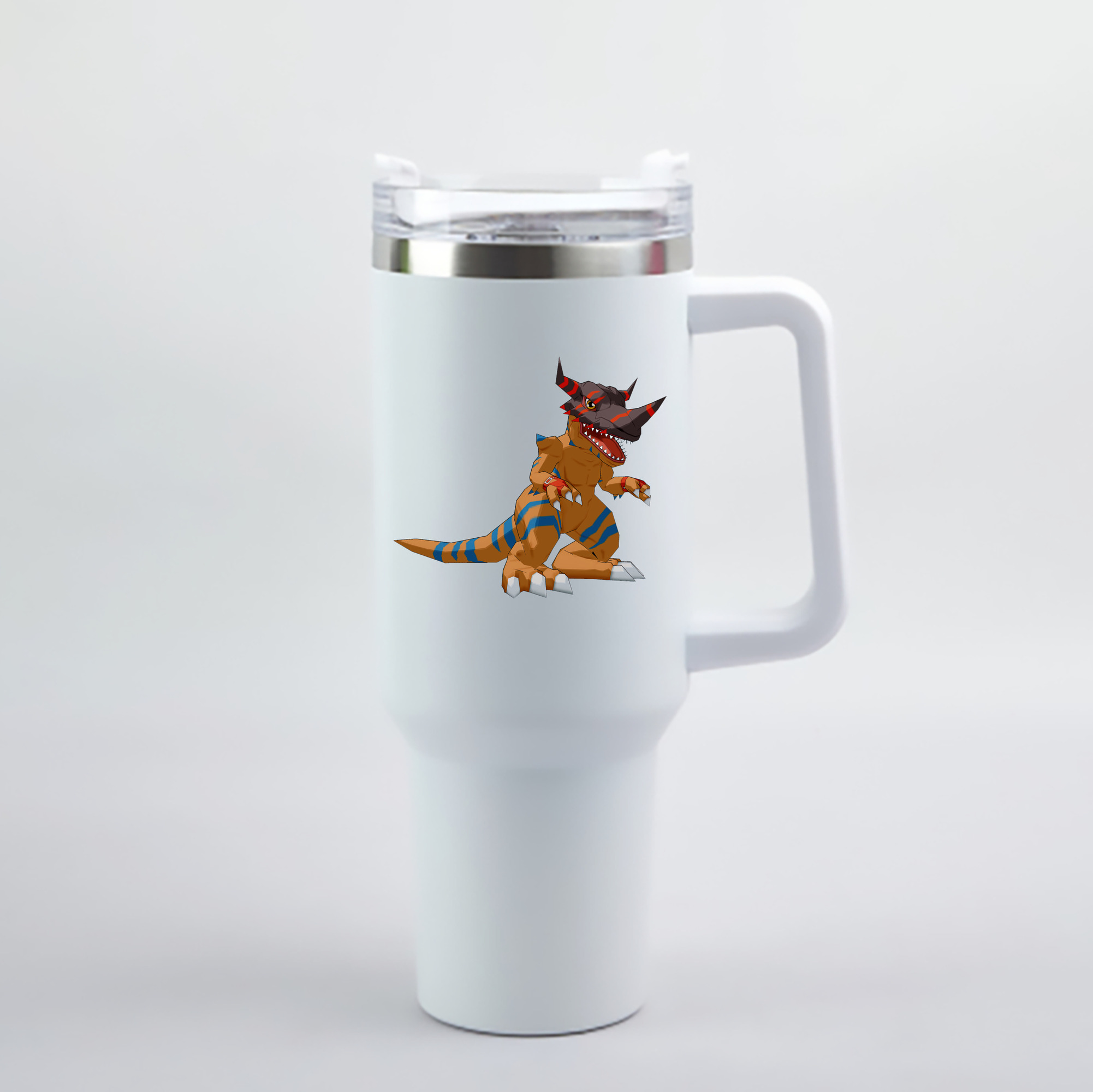 （画像用） Digimon デジタルモンスター/デジモン 1200mL車用タンブラー - クリスタルステッカー（プラスチックストロー付き）
