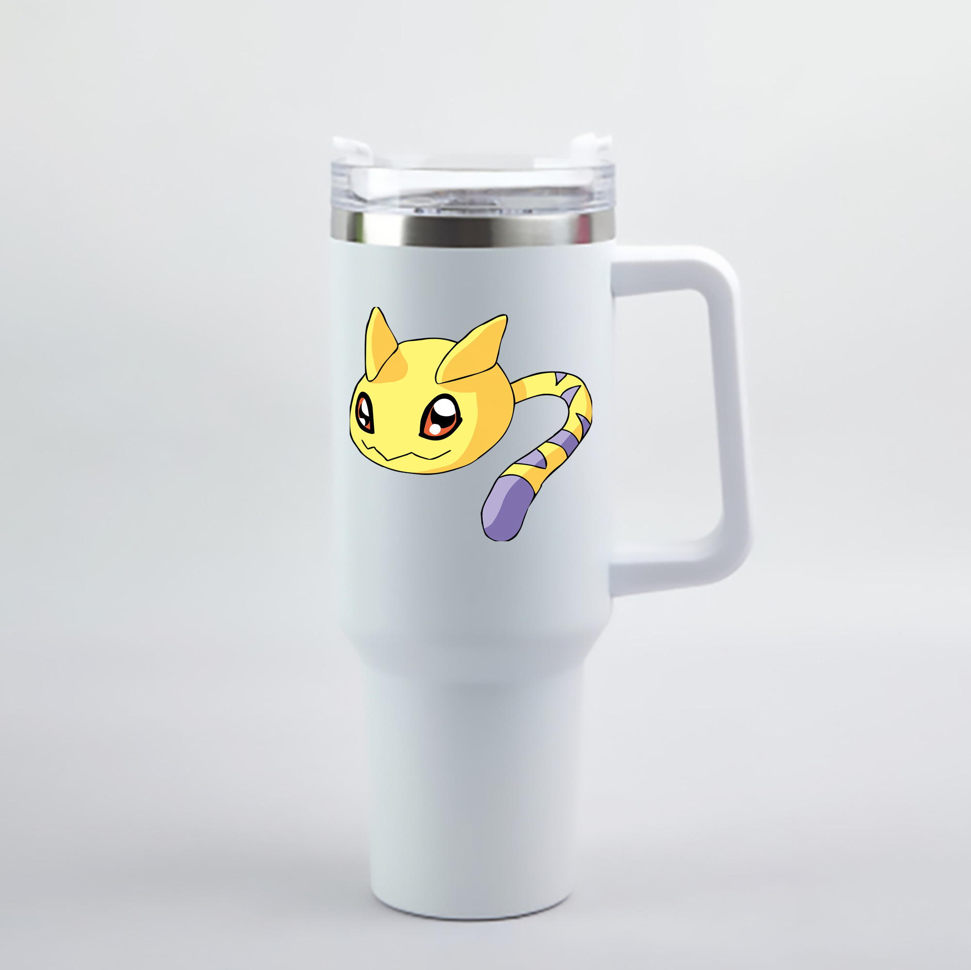 （画像用） Digimon デジタルモンスター/デジモン 1200mL車用タンブラー - クリスタルステッカー（プラスチックストロー付き）