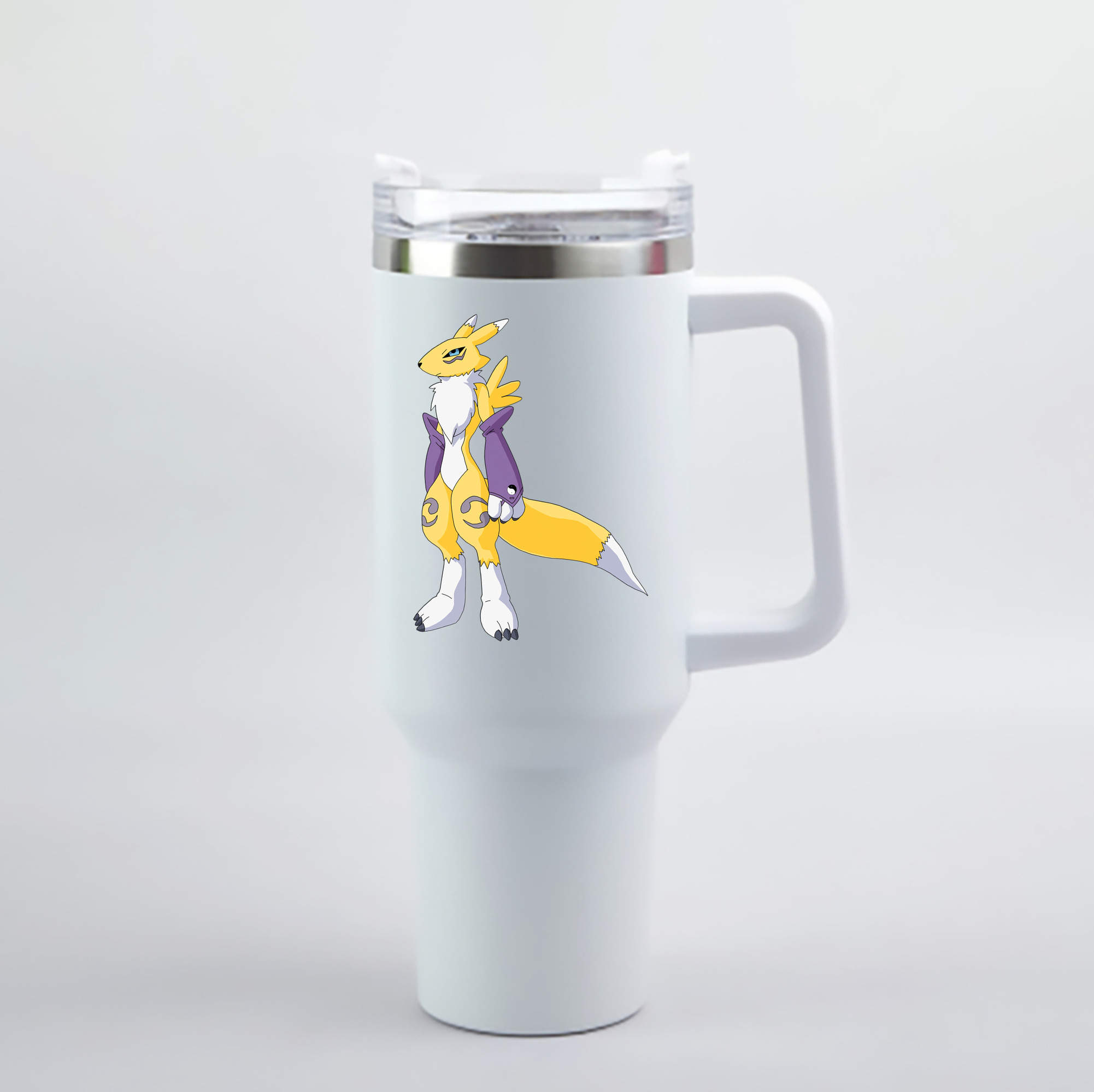 （画像用） Digimon デジタルモンスター/デジモン 1200mL車用タンブラー - クリスタルステッカー（プラスチックストロー付き）