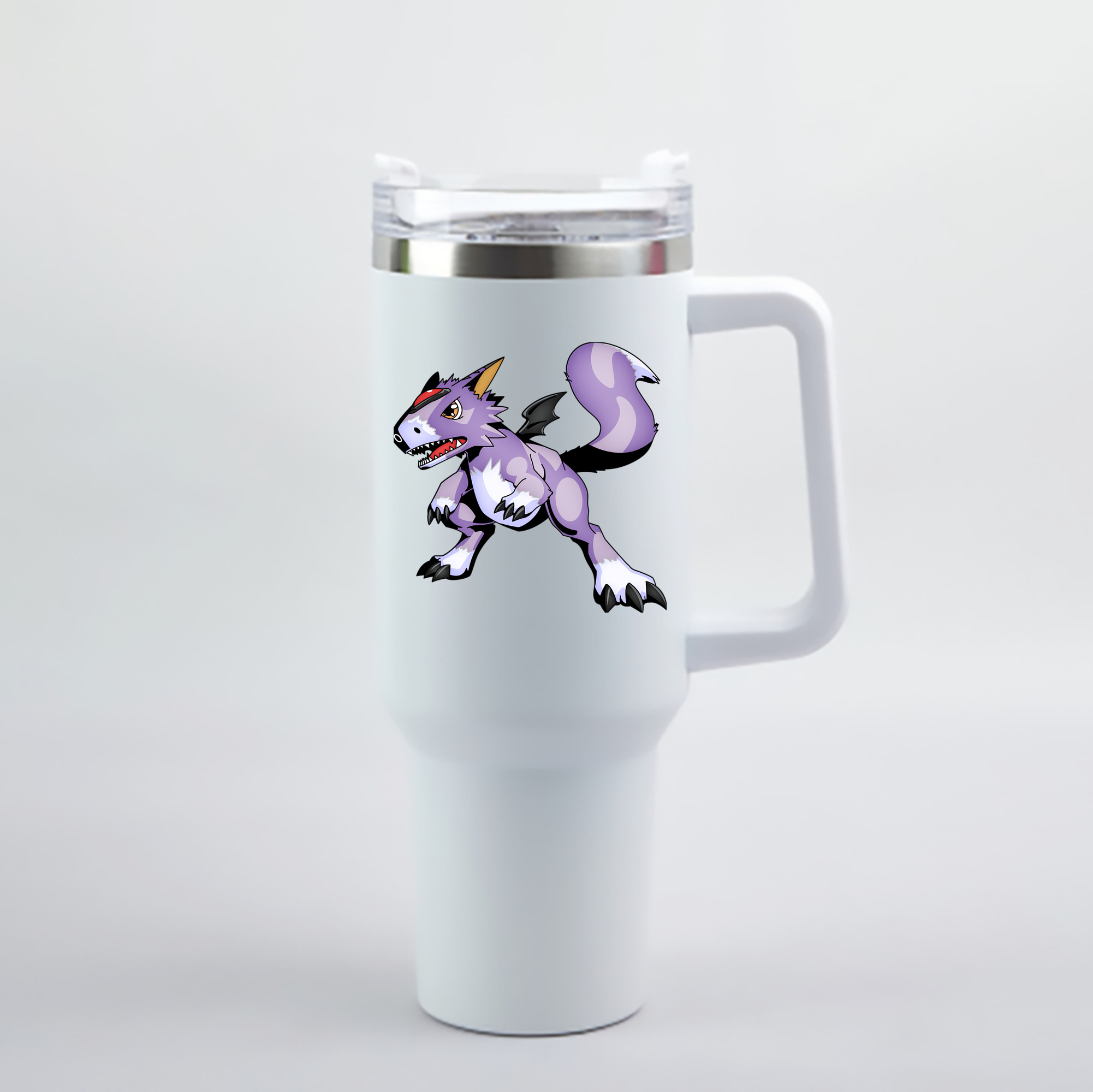 （画像用） Digimon デジタルモンスター/デジモン 1200mL車用タンブラー - クリスタルステッカー（プラスチックストロー付き）